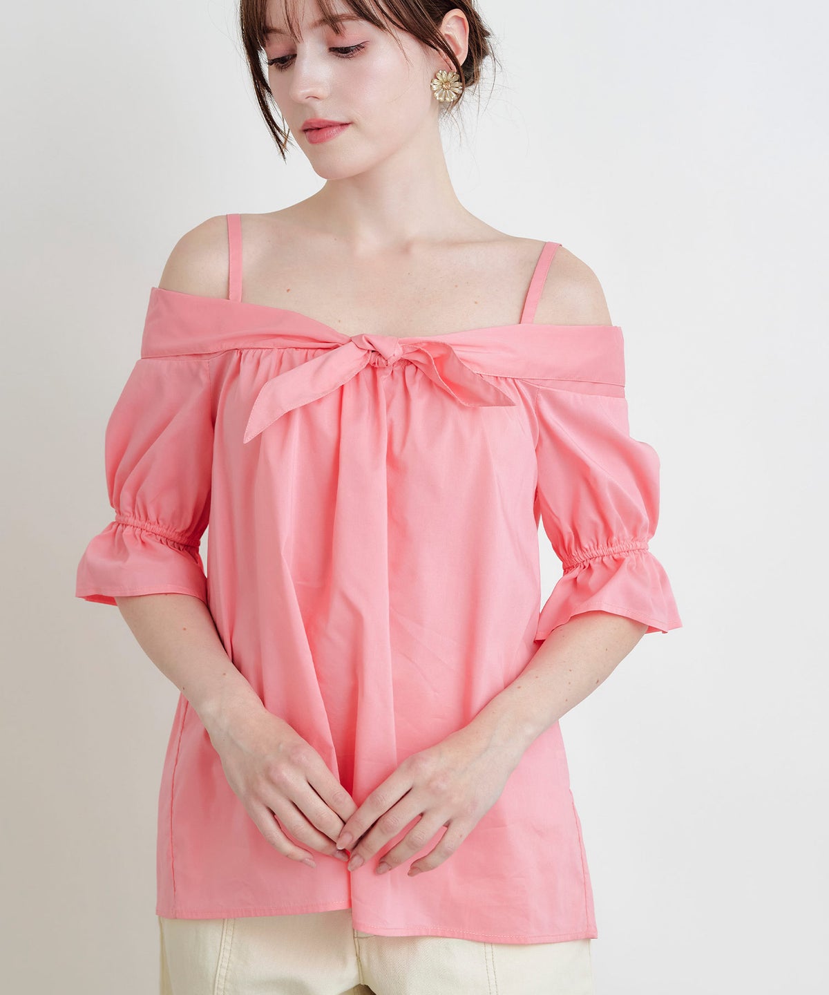 model：H160　着用サイズ：M　ピンク