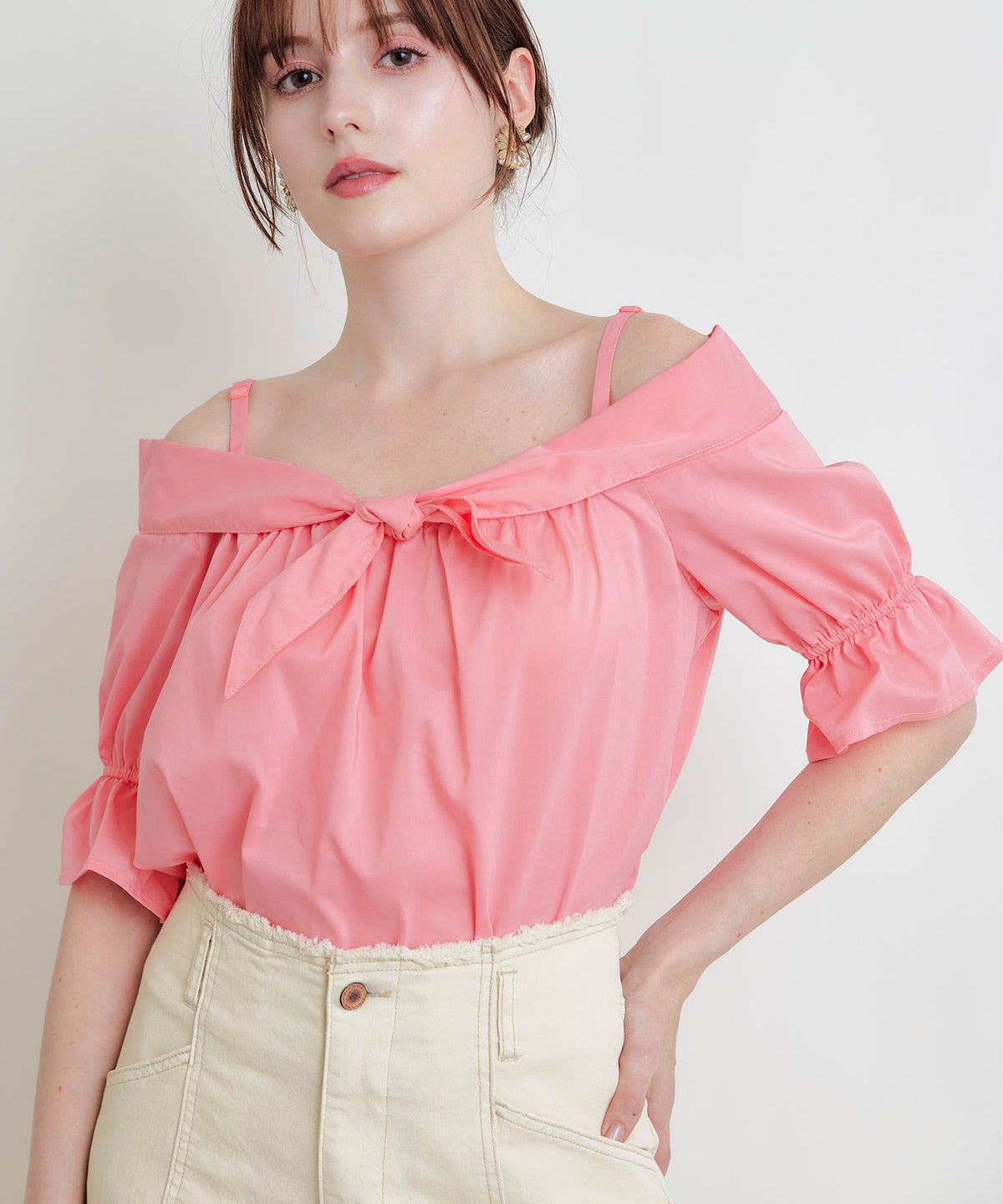 model：H160　着用サイズ：M　ピンク