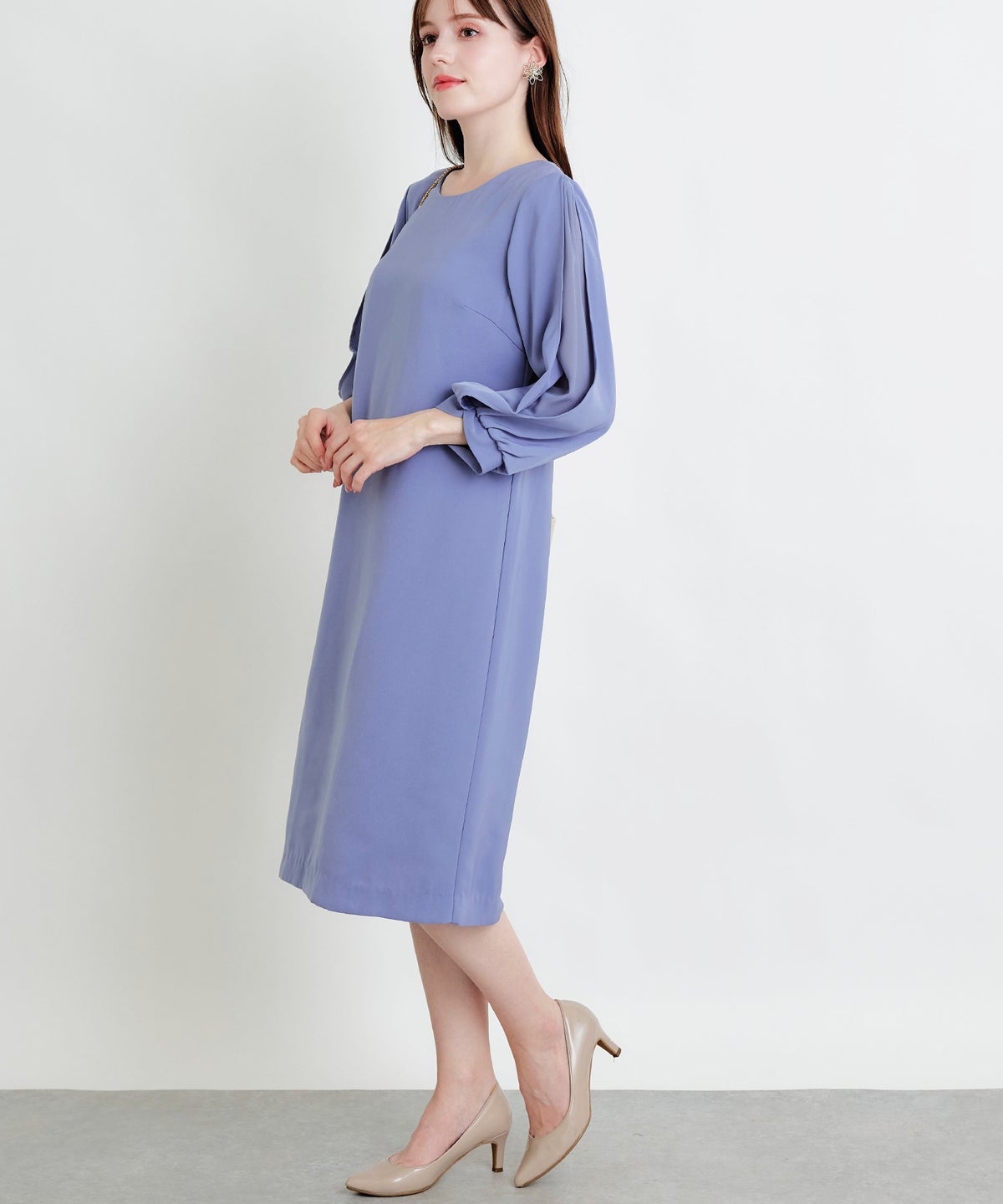 model：H163　着用サイズ：L　ネイビー　ショートジャケット合わせ