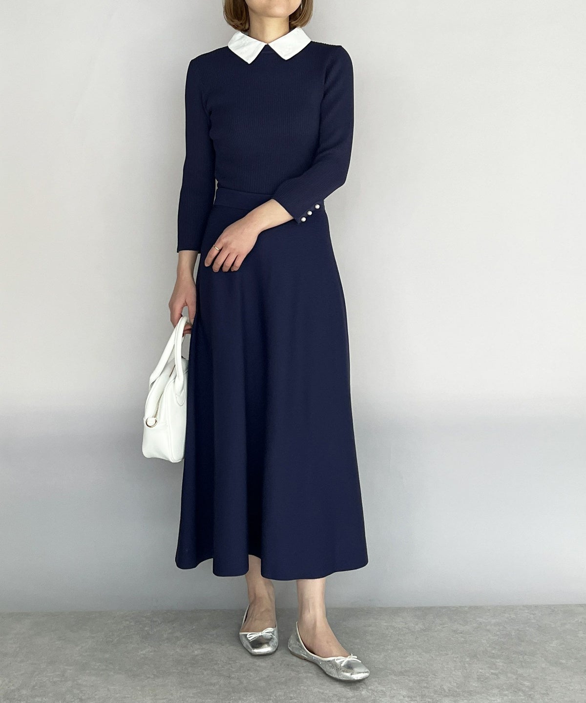 model：H164　着用サイズ：M　ネイビー