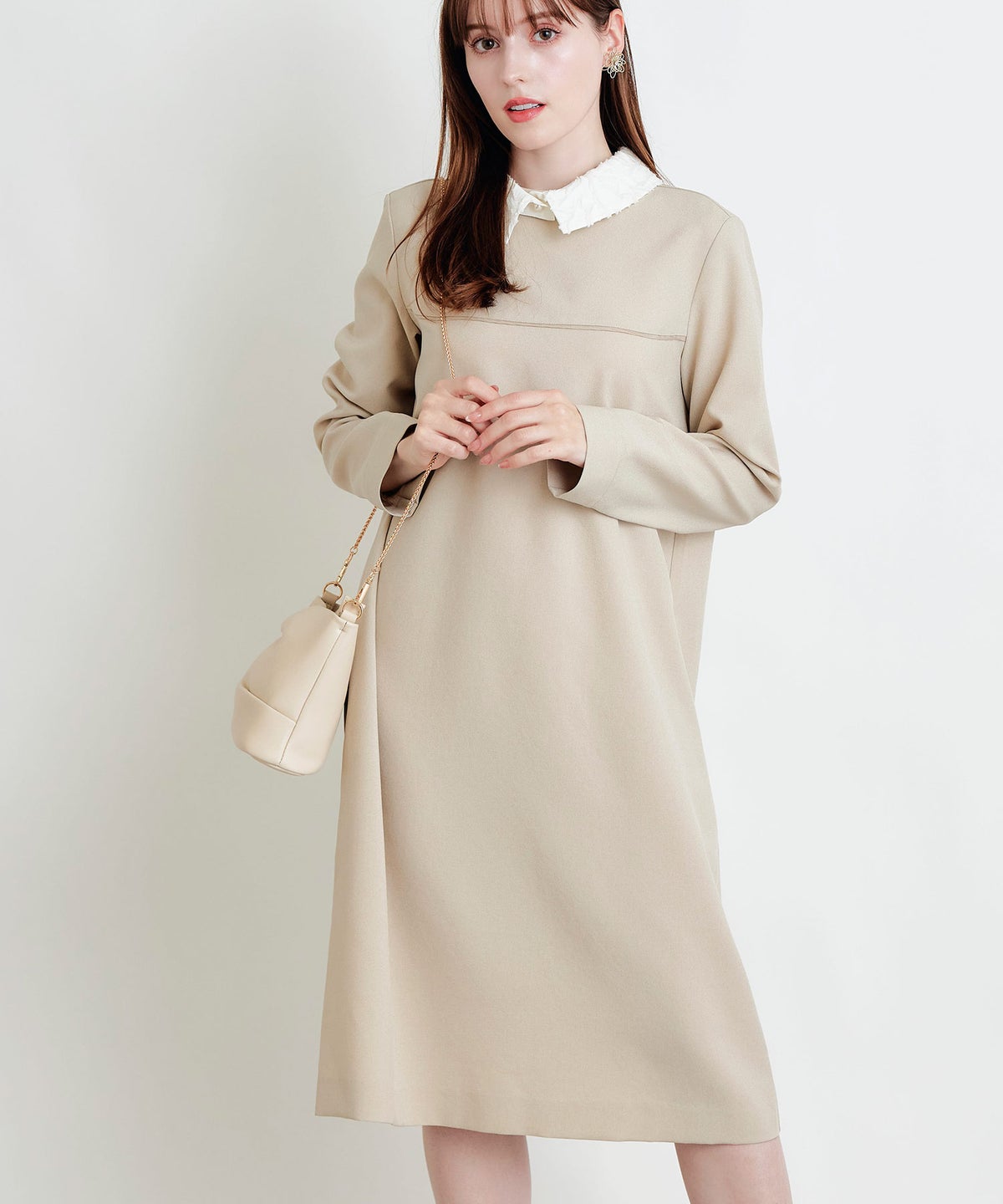 model：H160　着用サイズ：M　ベージュ