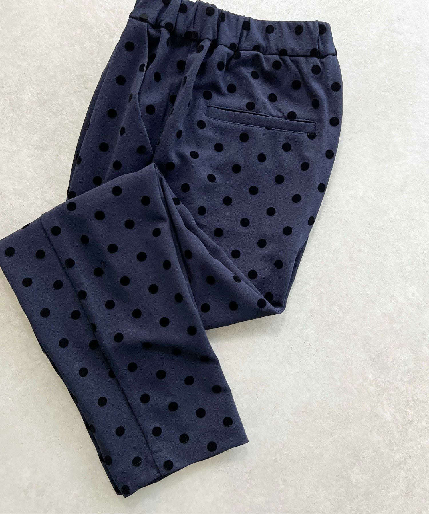 セットアップ可能】フロッキードットストレッチパンツ | PICCIN