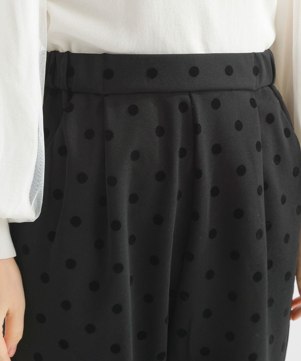 セットアップ可能】フロッキードットストレッチパンツ | PICCIN