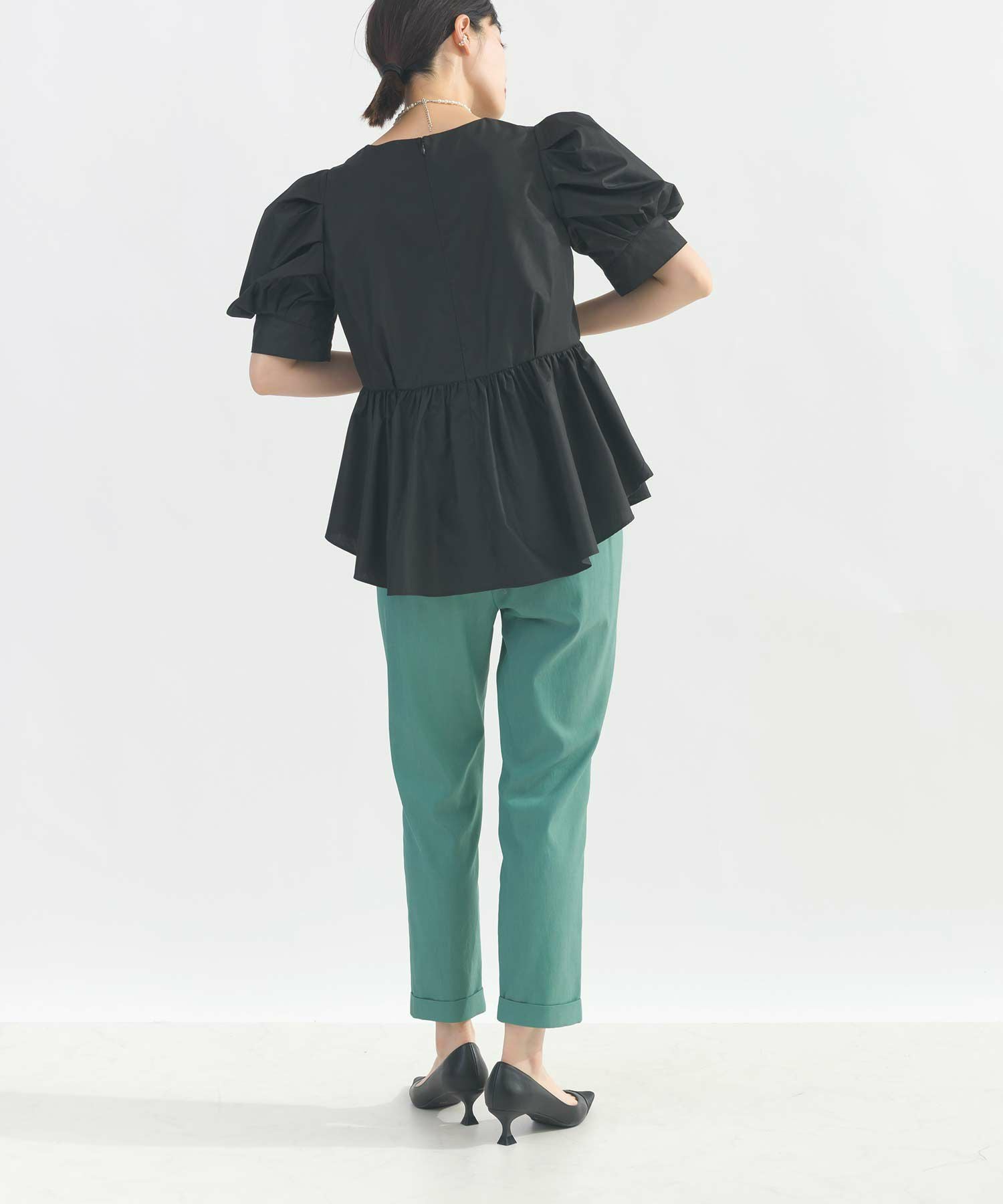 定番】【日本製】 ストレッチ ウエストギャザーパンツ | PICCIN