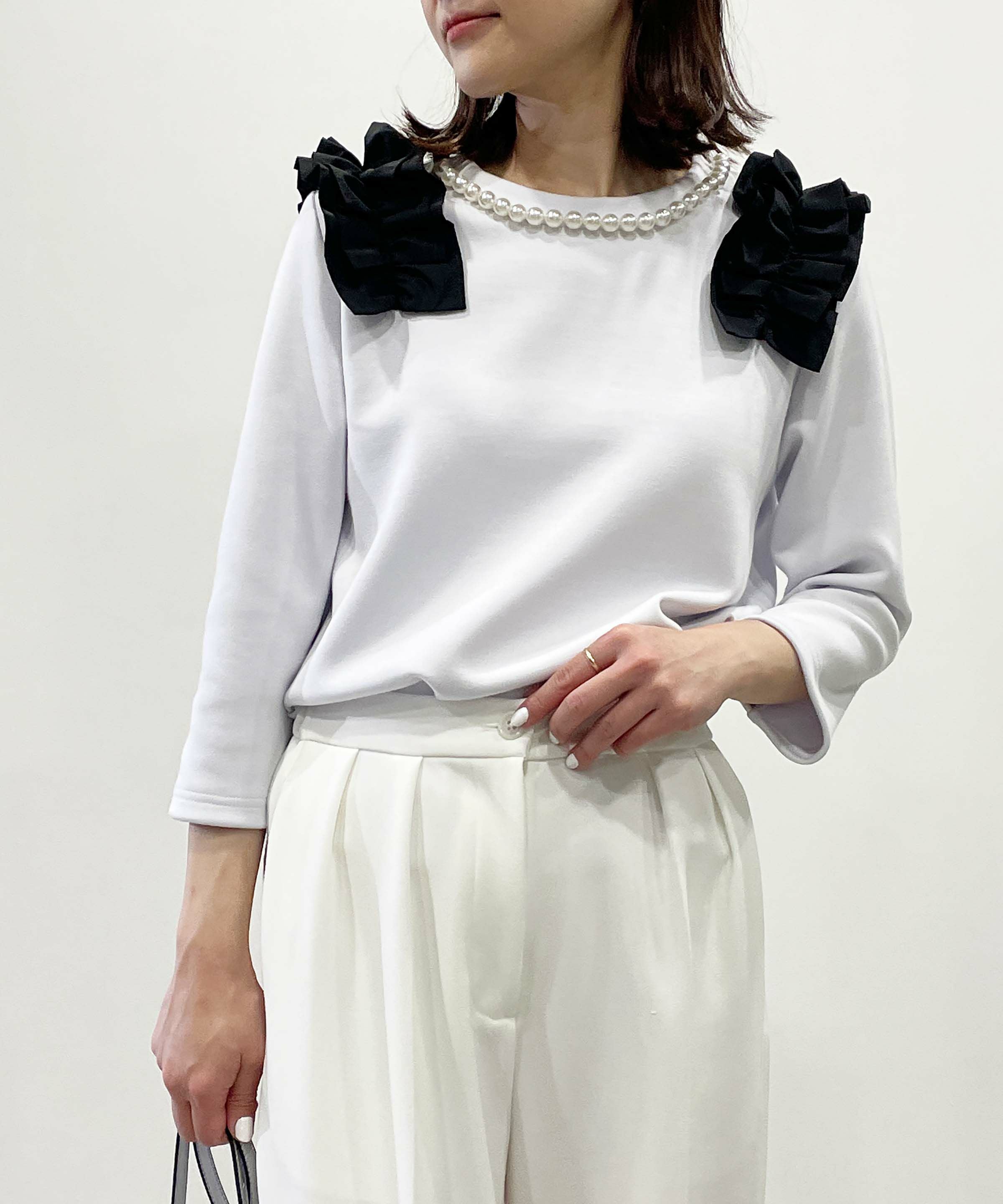 新品　VERY掲載　ESTNATION 袖フリルパール付き　カットソー パール付きフリルカットソー | PICCIN (ピッチン) 公式通販