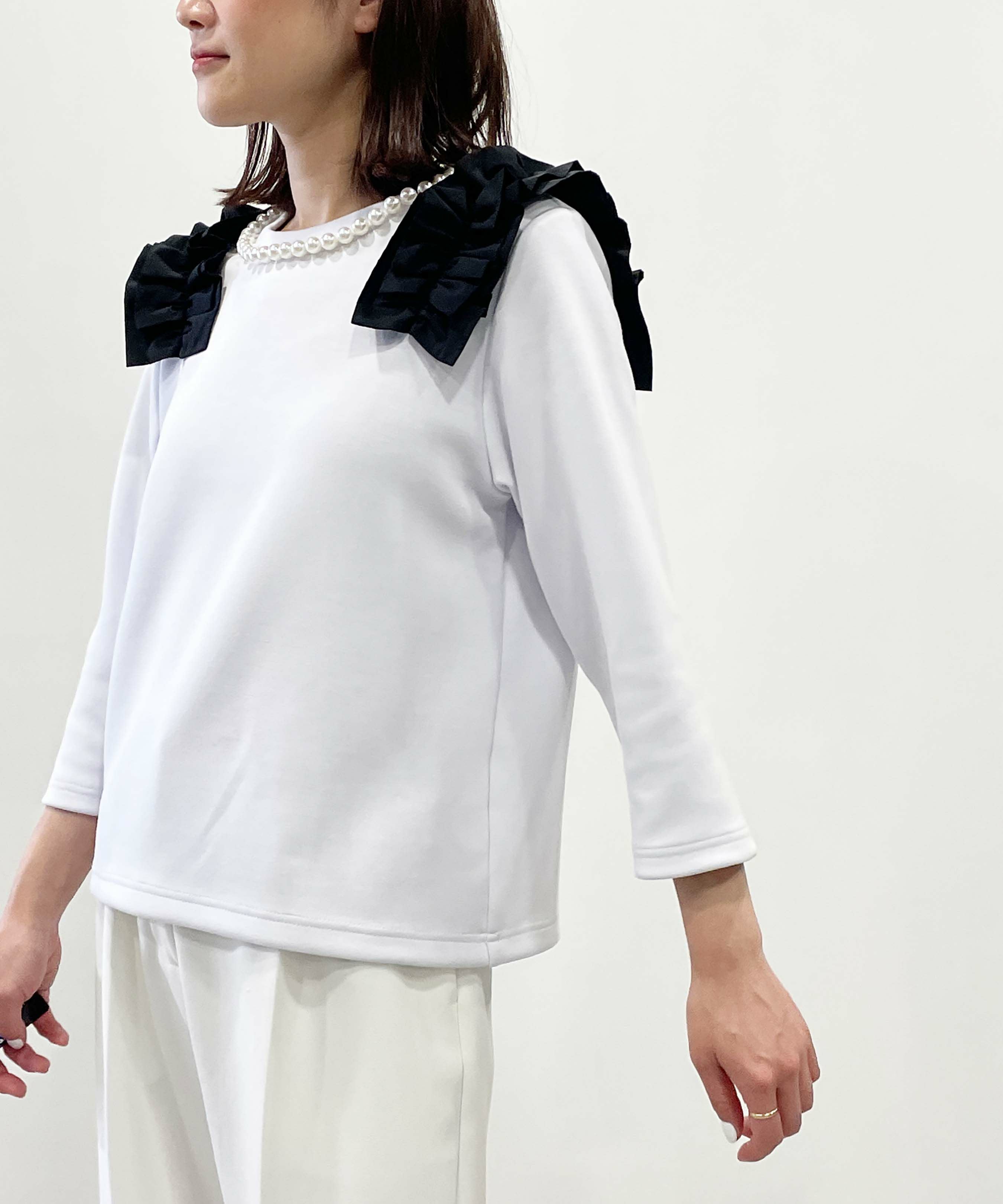 新品　VERY掲載　ESTNATION 袖フリルパール付き　カットソー パール付きフリルカットソー | PICCIN (ピッチン) 公式通販