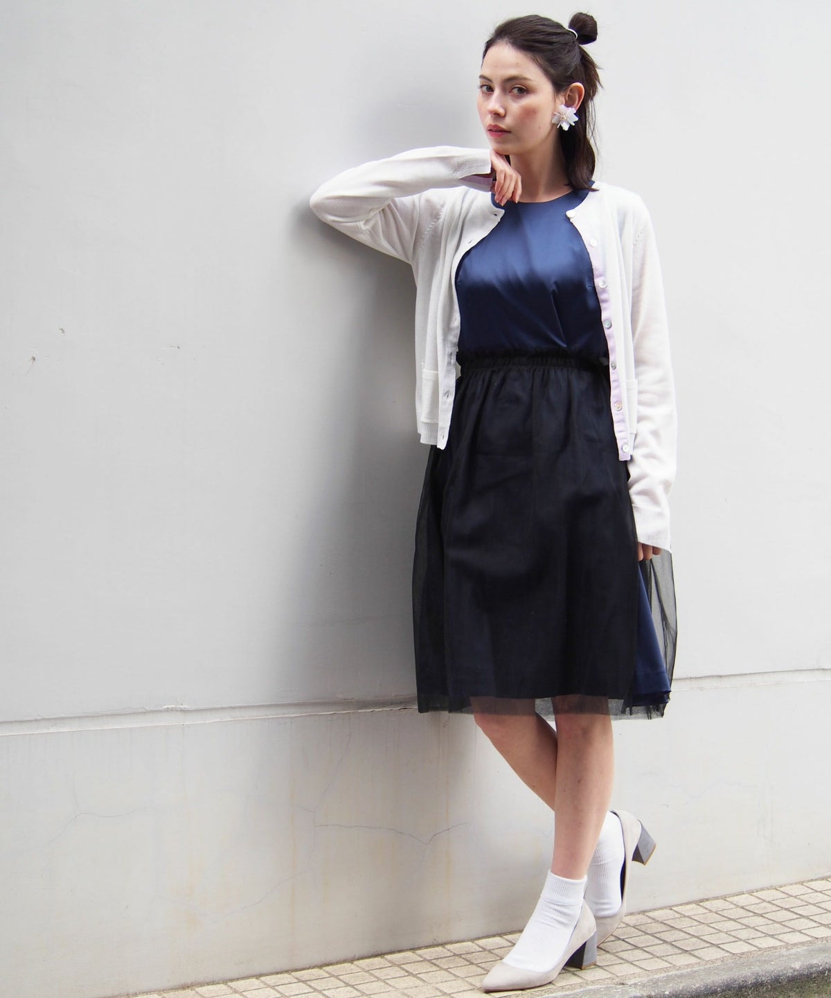 model：H160　着用サイズ：M　ネイビー