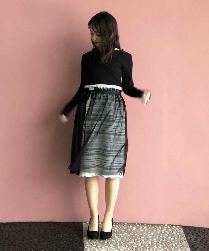 model：H156　着用サイズ：M　チュールをアレンジ