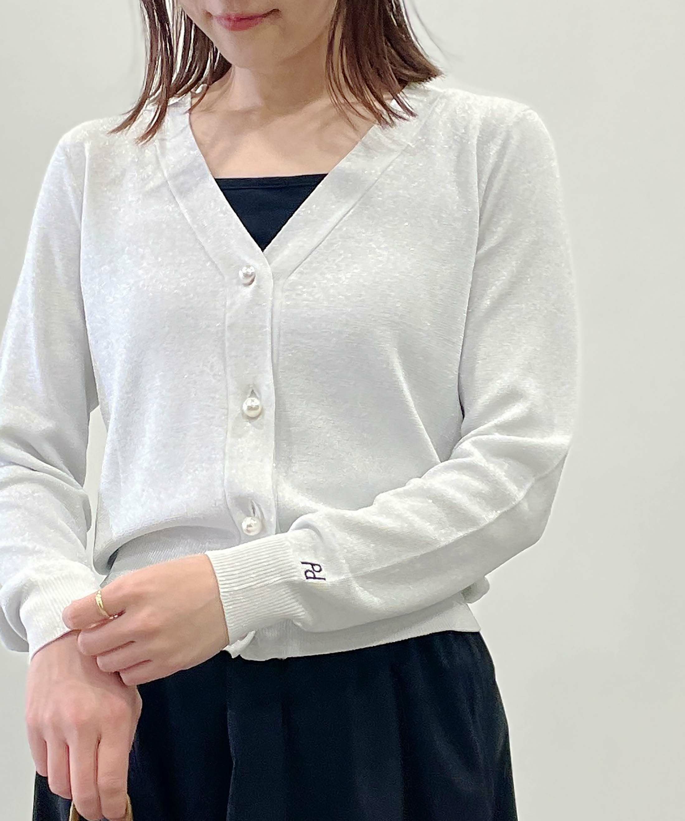 刺繍入りクロップドラメカーディガン | PICCIN (ピッチン) 公式通販