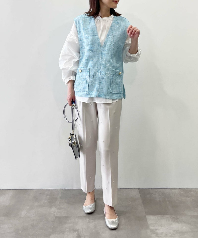 model：H164　着用サイズ：M　サックスブルー