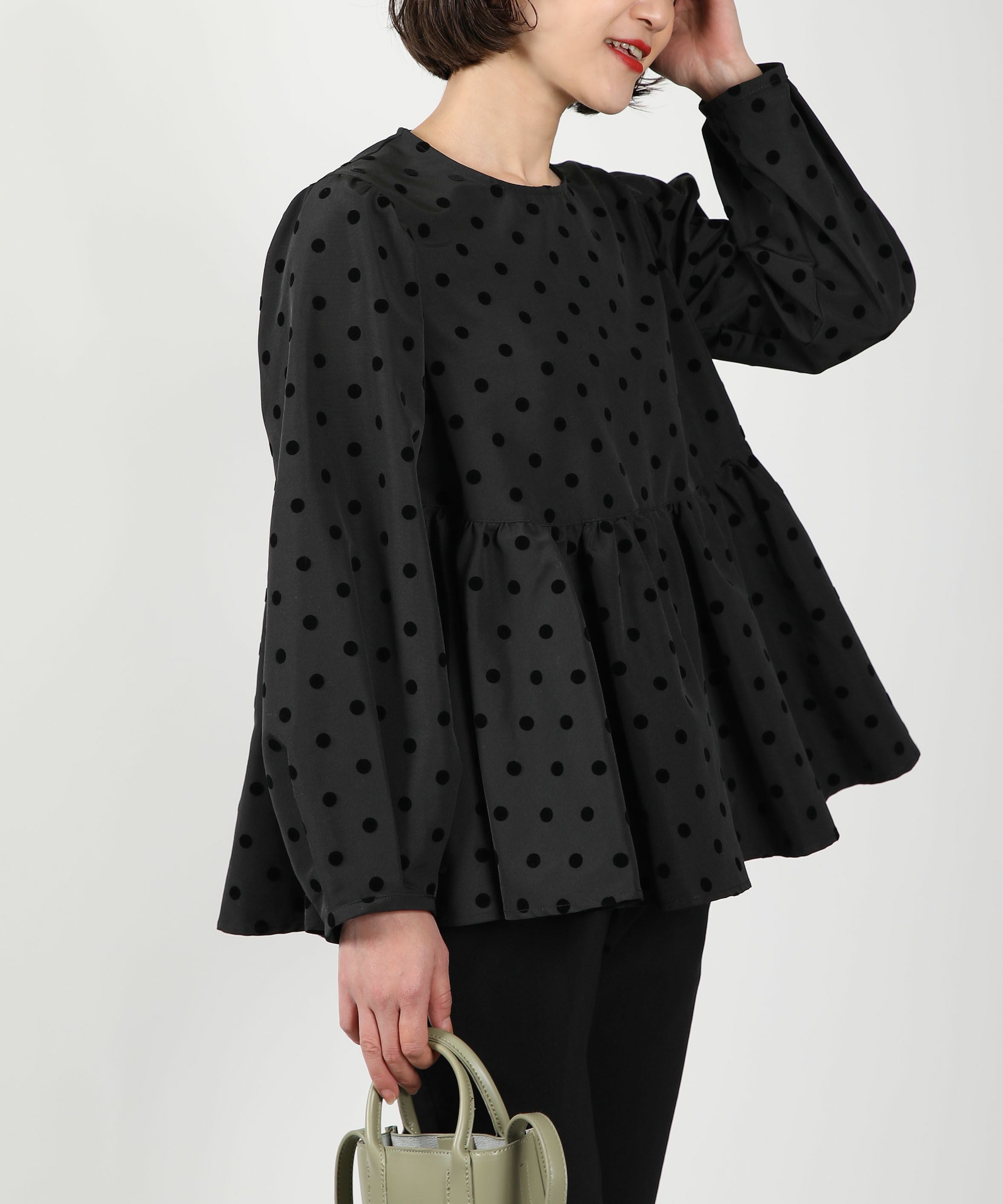 【美品】ノップドゥノッド　ラミーPolka フロックプリント　タックキュロット 楽天市場】ラミーPolka フロックプリントタックキュロットスカート