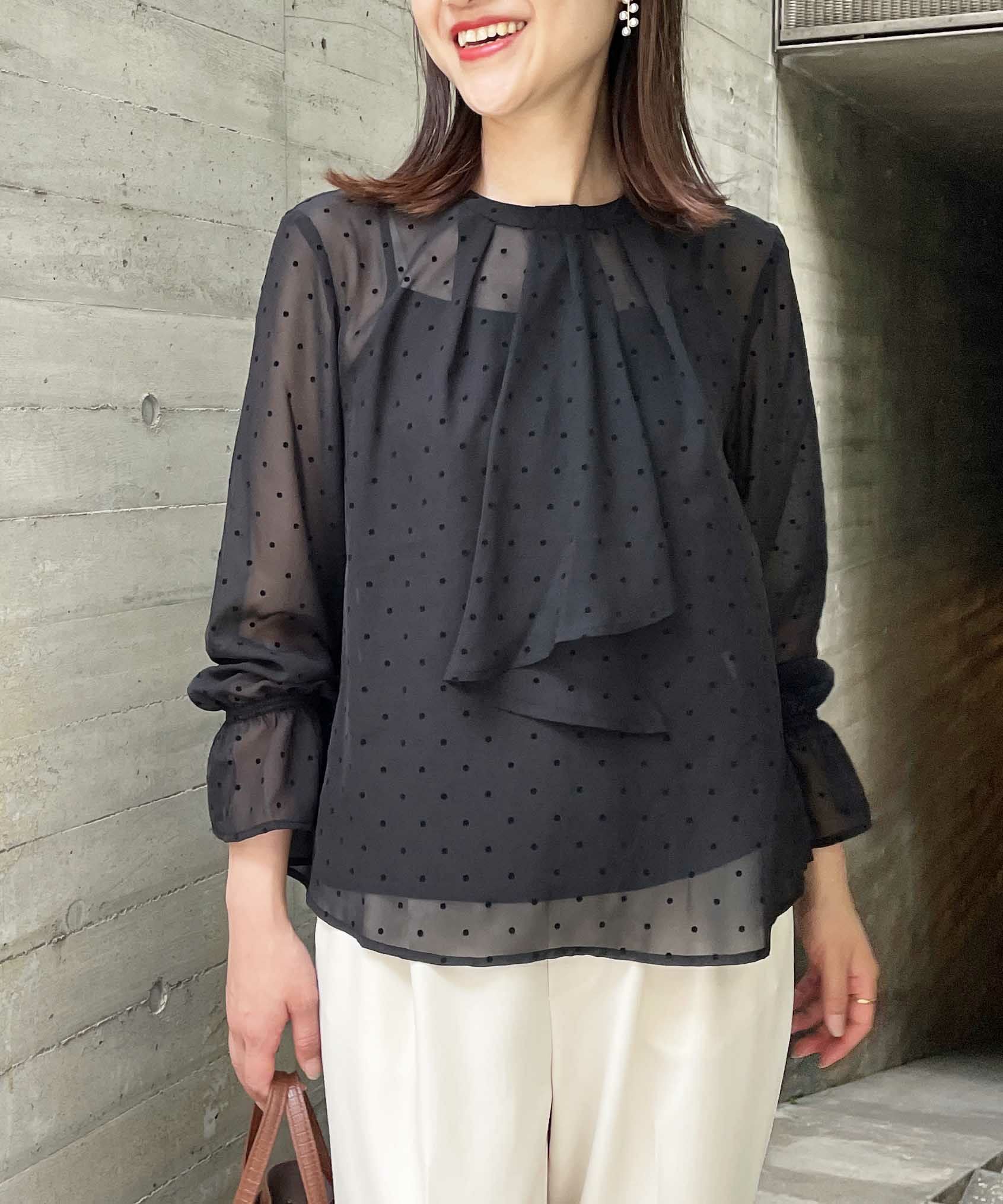 フロッキードットシアーボウタイブラウス | PICCIN (ピッチン) 公式通販