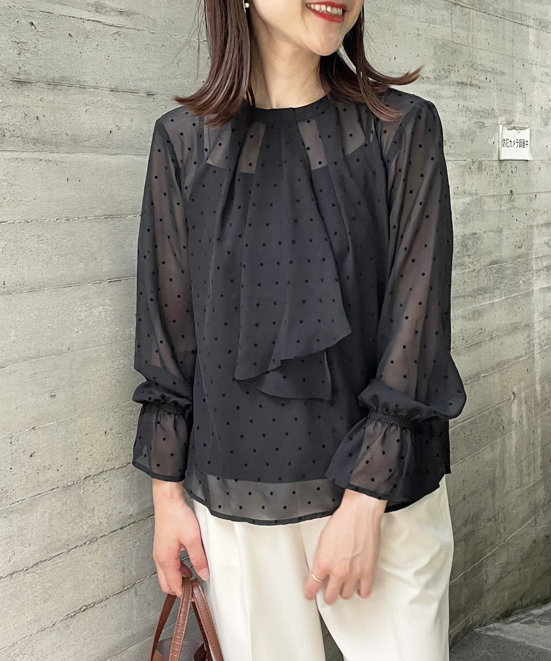 フロッキードットシアーボウタイブラウス | PICCIN (ピッチン) 公式通販