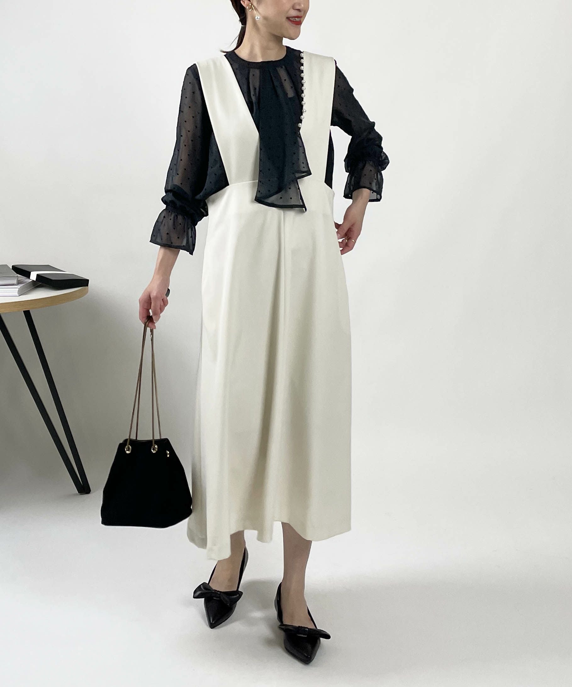 フロッキードットシアーボウタイブラウス | PICCIN (ピッチン) 公式通販