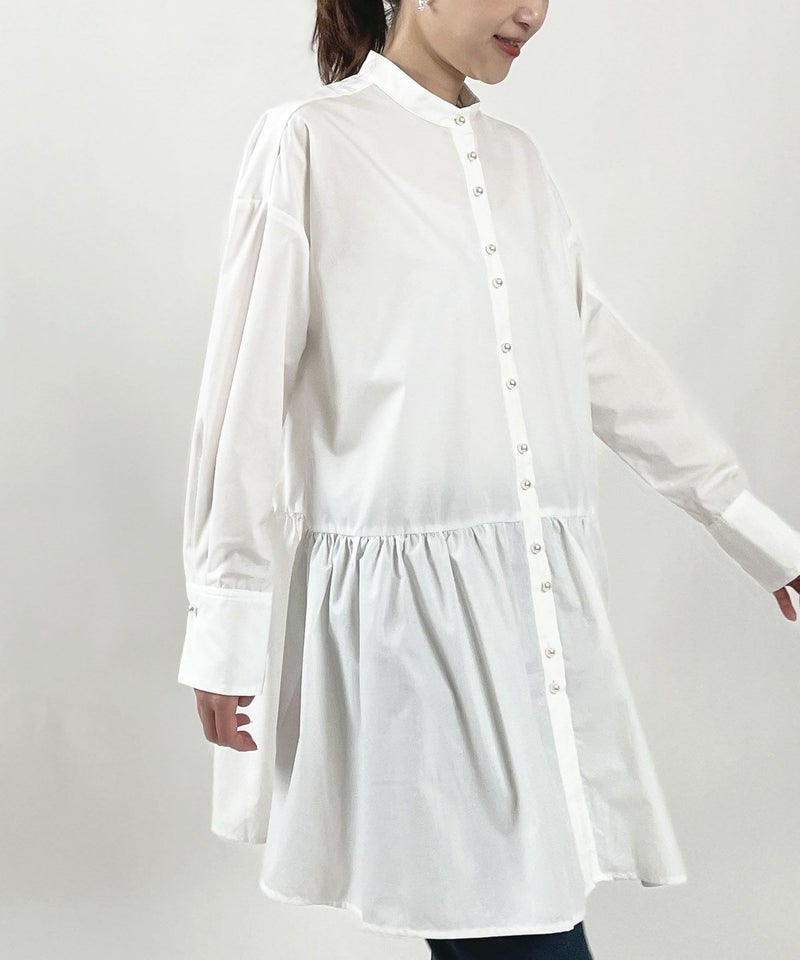 model：H164　着用サイズ：M　オフホワイト