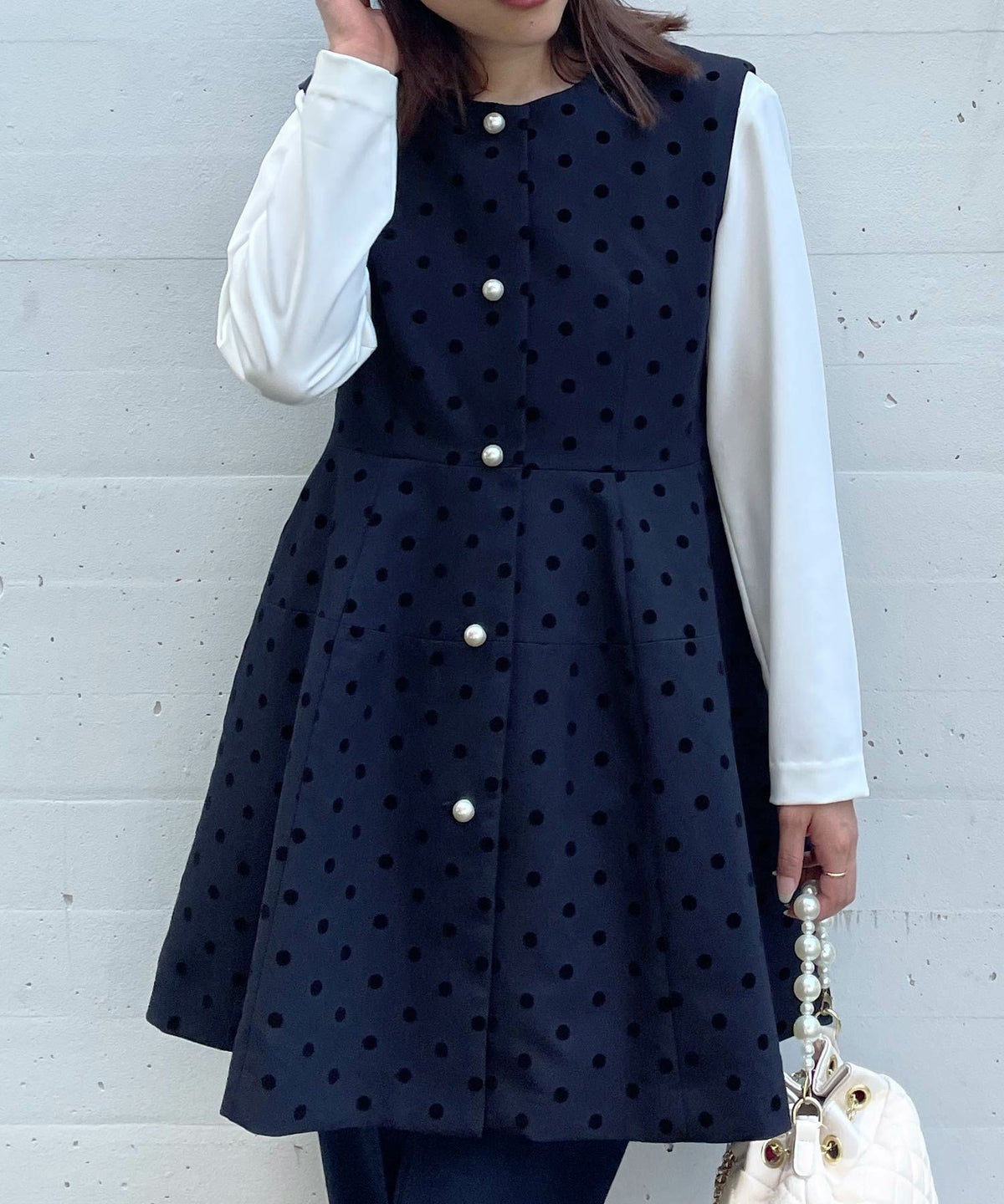 model：H164　着用サイズ：M　ネイビー