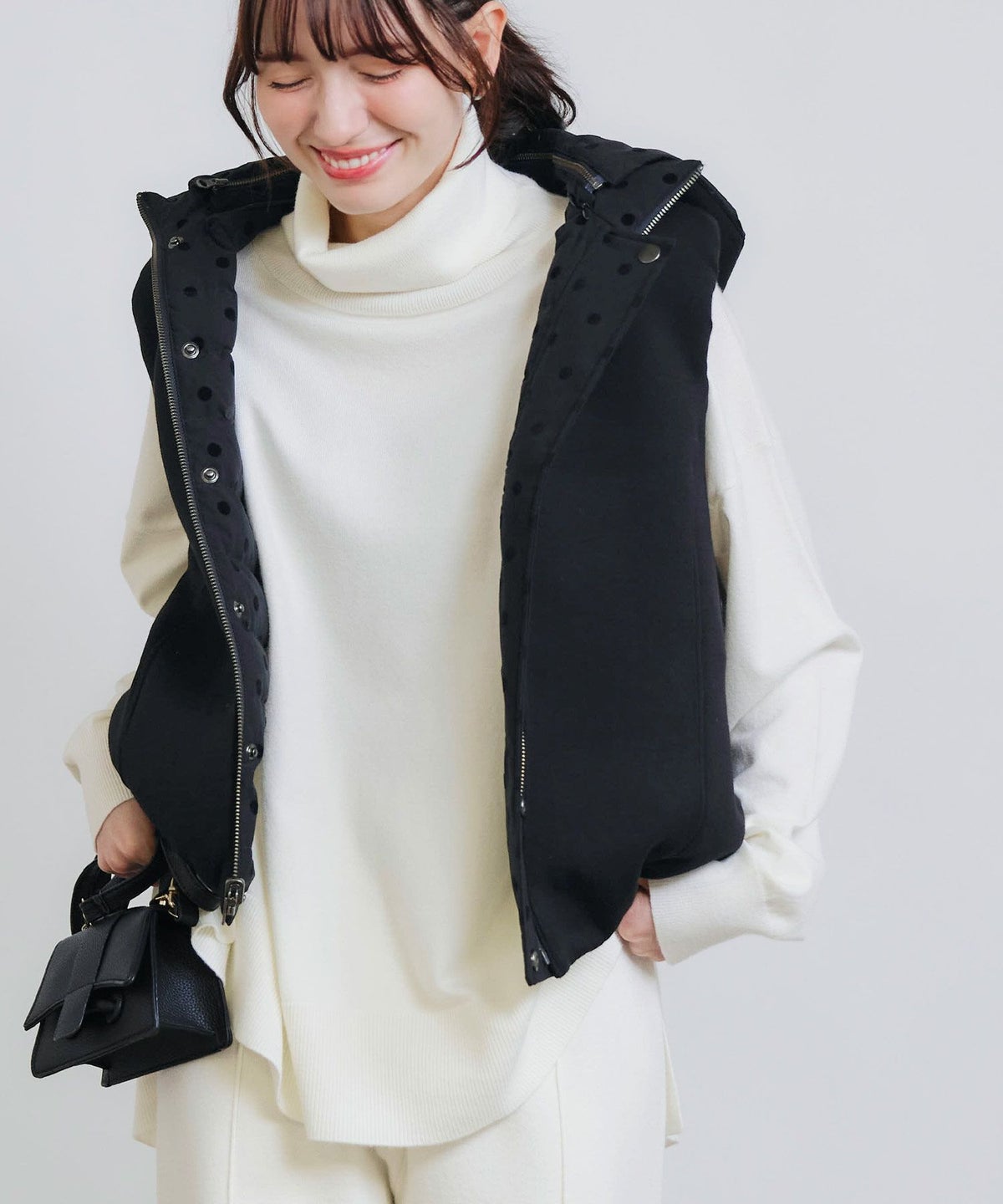 model：H155　着用サイズ：M　裏　フードあり