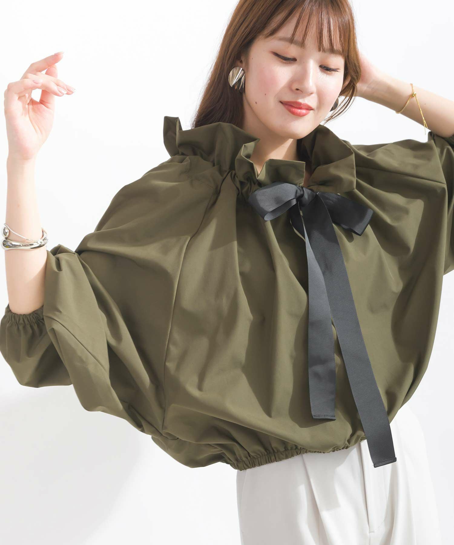 ビッグカラーグログランリボンブラウス | PICCIN (ピッチン) 公式通販