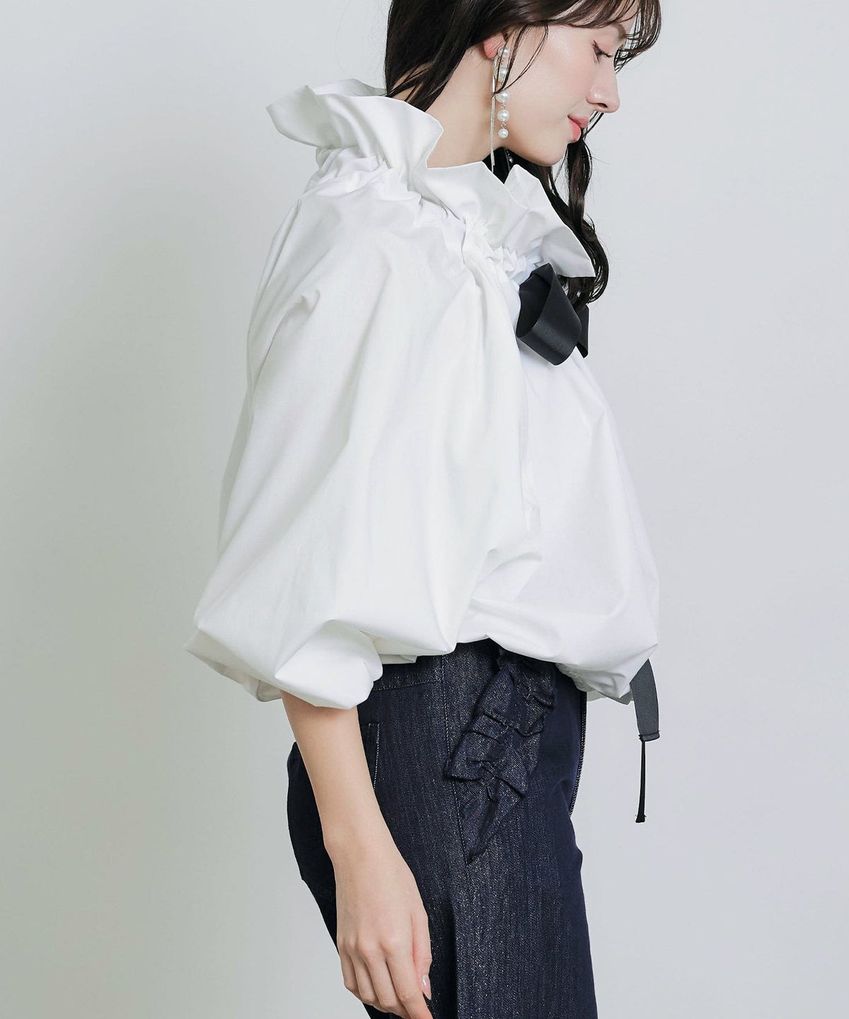 model：H155　着用サイズ：M　ホワイト系その他