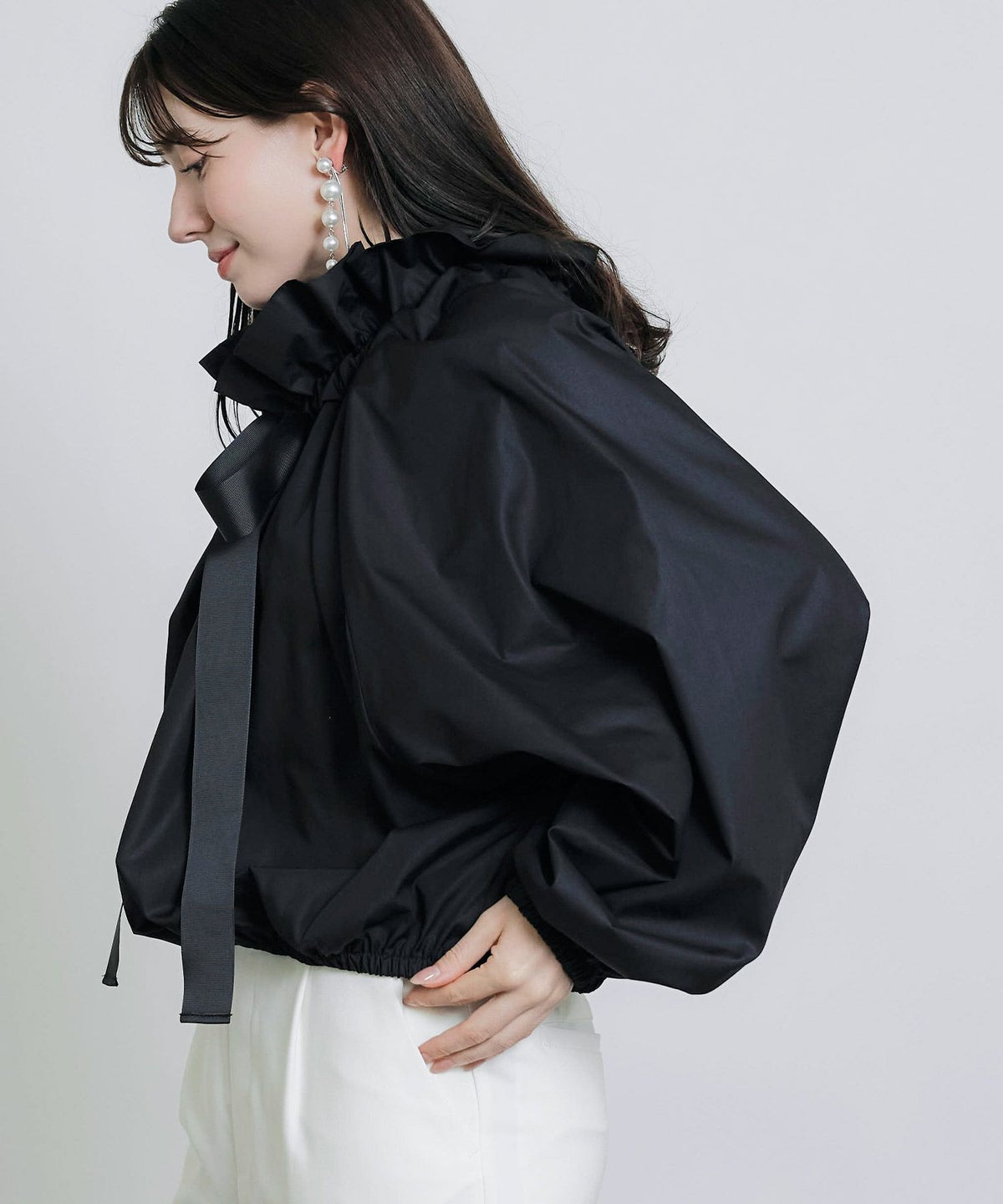 model：H155　着用サイズ：M　ブラック