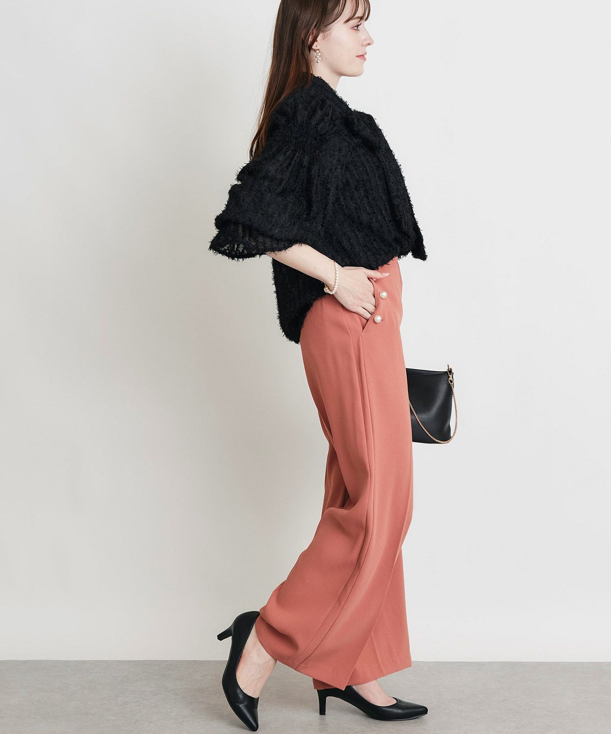 model：H160　着用サイズ：M　ピンク