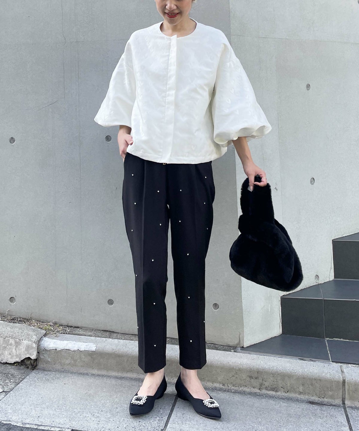 model：H164　着用サイズ：M　ブラック