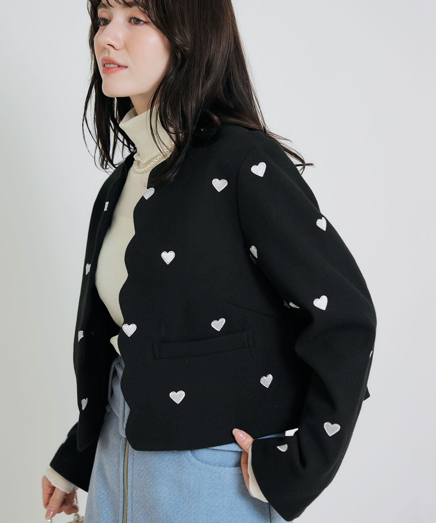 ハート刺繍スカラップジャケット | PICCIN (ピッチン) 公式通販