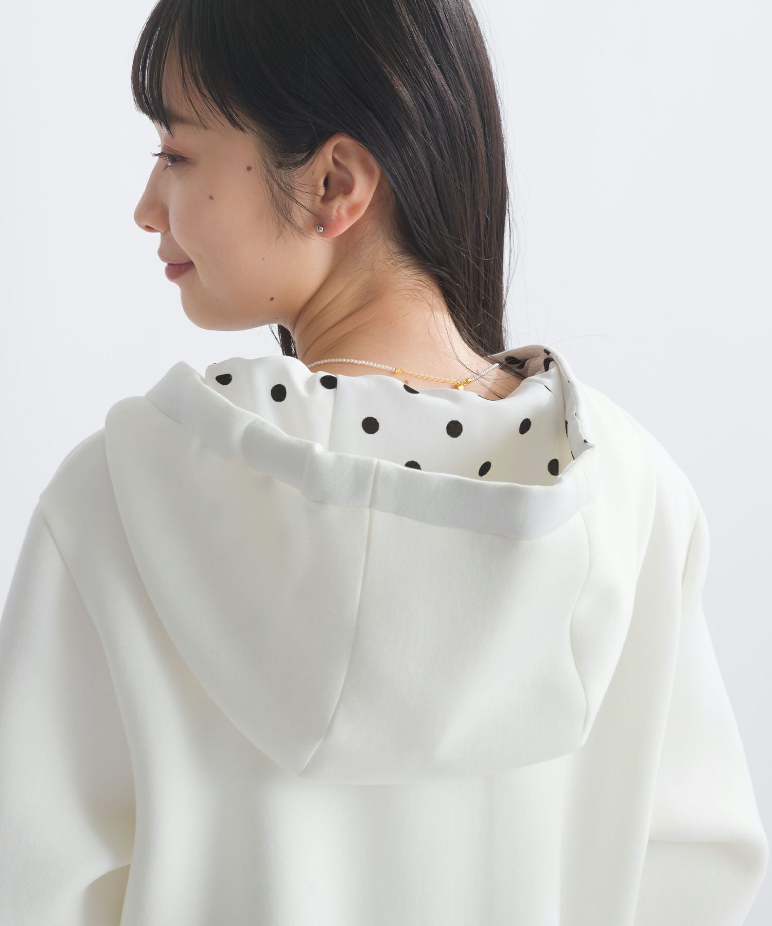 フロッキードット切り替えティアードロングパーカー | PICCIN