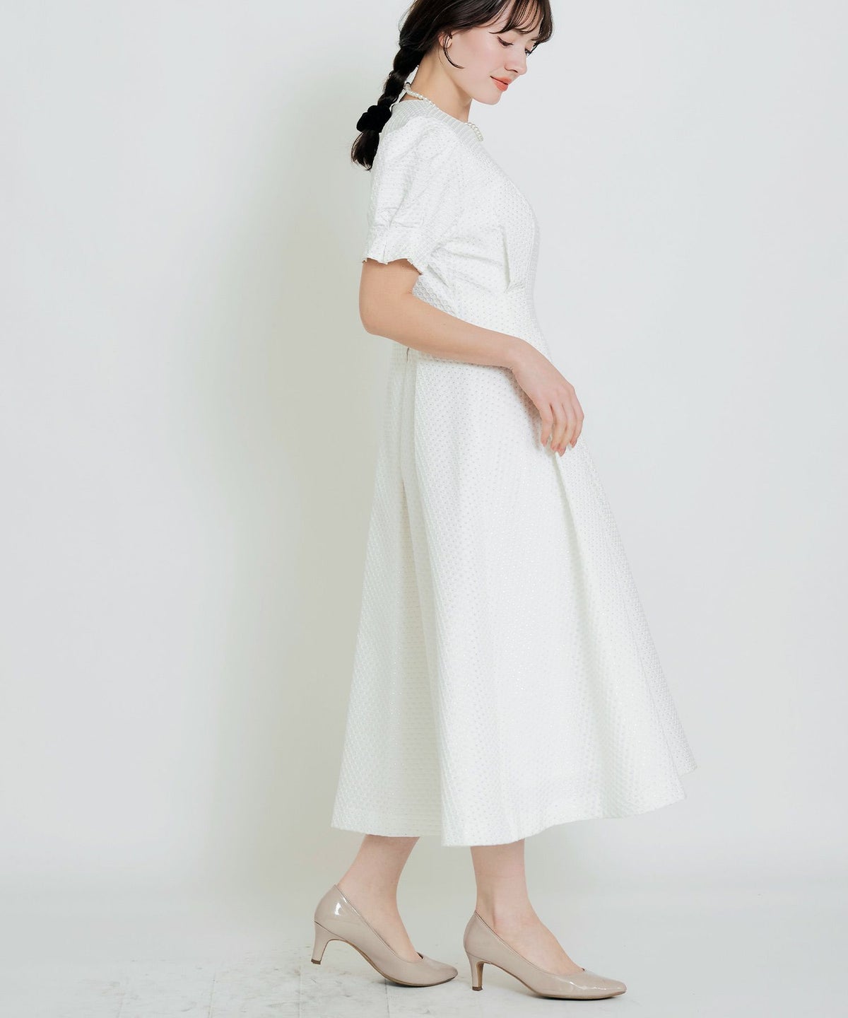 model：H155　着用サイズ：M　オフホワイト