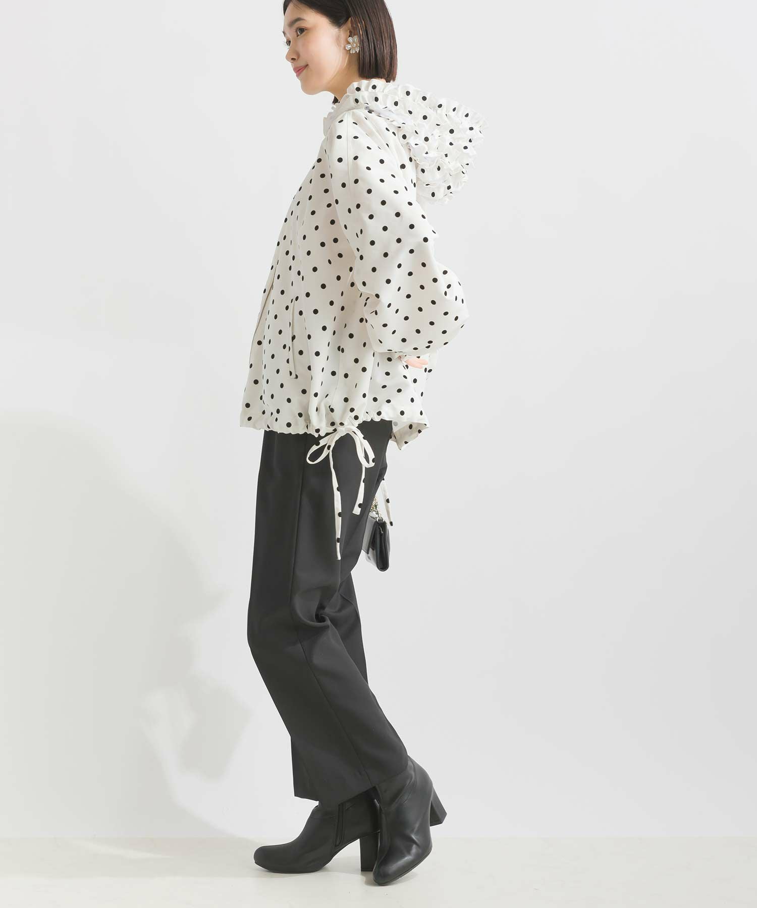 フリル付きフードフロッキードットパーカー | PICCIN (ピッチン) 公式通販