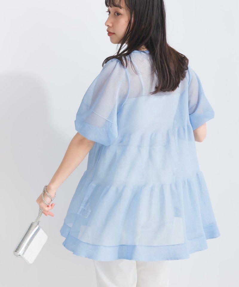 model：157cm　着用サイズ：M　ブルー