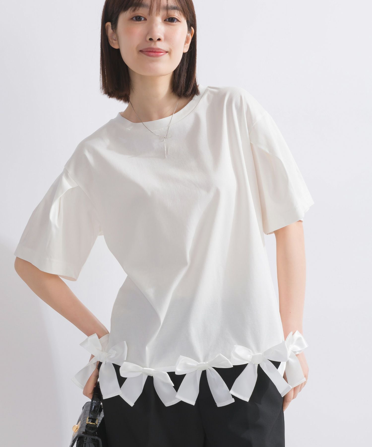完売 新品 ビッグリボンカットソー 裾リボンタックスリーブコットンカットソー | PICCIN (ピッチン) 公式通販