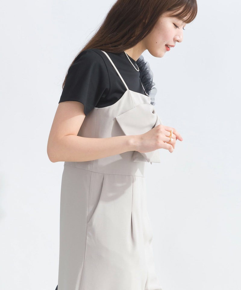 model：H165　着用サイズ：M　グレイッシュベージュ