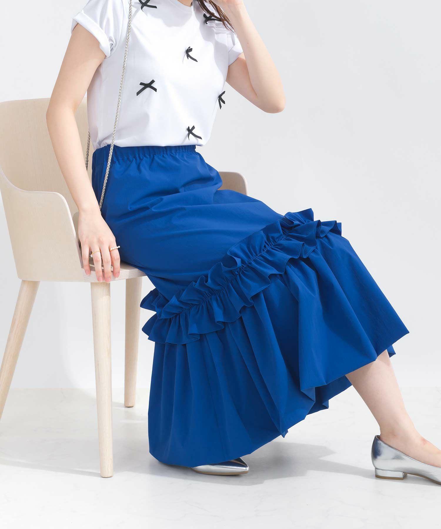 新品 UNITED ARROWS バブルヘム スカート バルーン フリル UNITED ARROWS（ユナイテッドアローズ）の「バブルヘム スカート