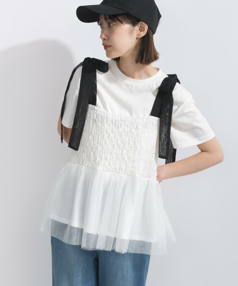 model：162cm　着用サイズ：M　オフホワイト