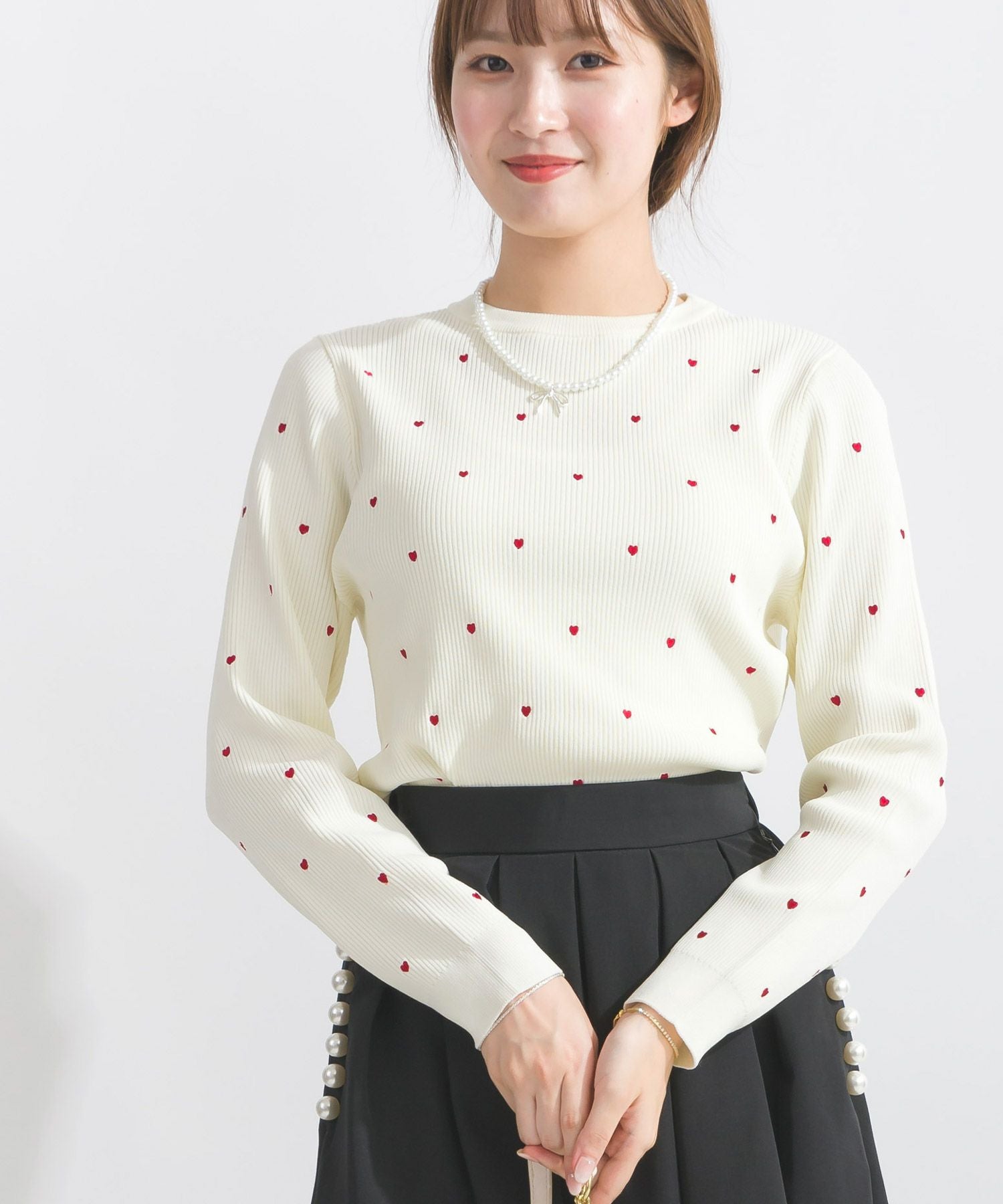 ☆新品☆ジャスグリッティー　ハートカットリブニット JUSGLITTY - ジャスグリッティー 2wayハートカットニットの通販 by
