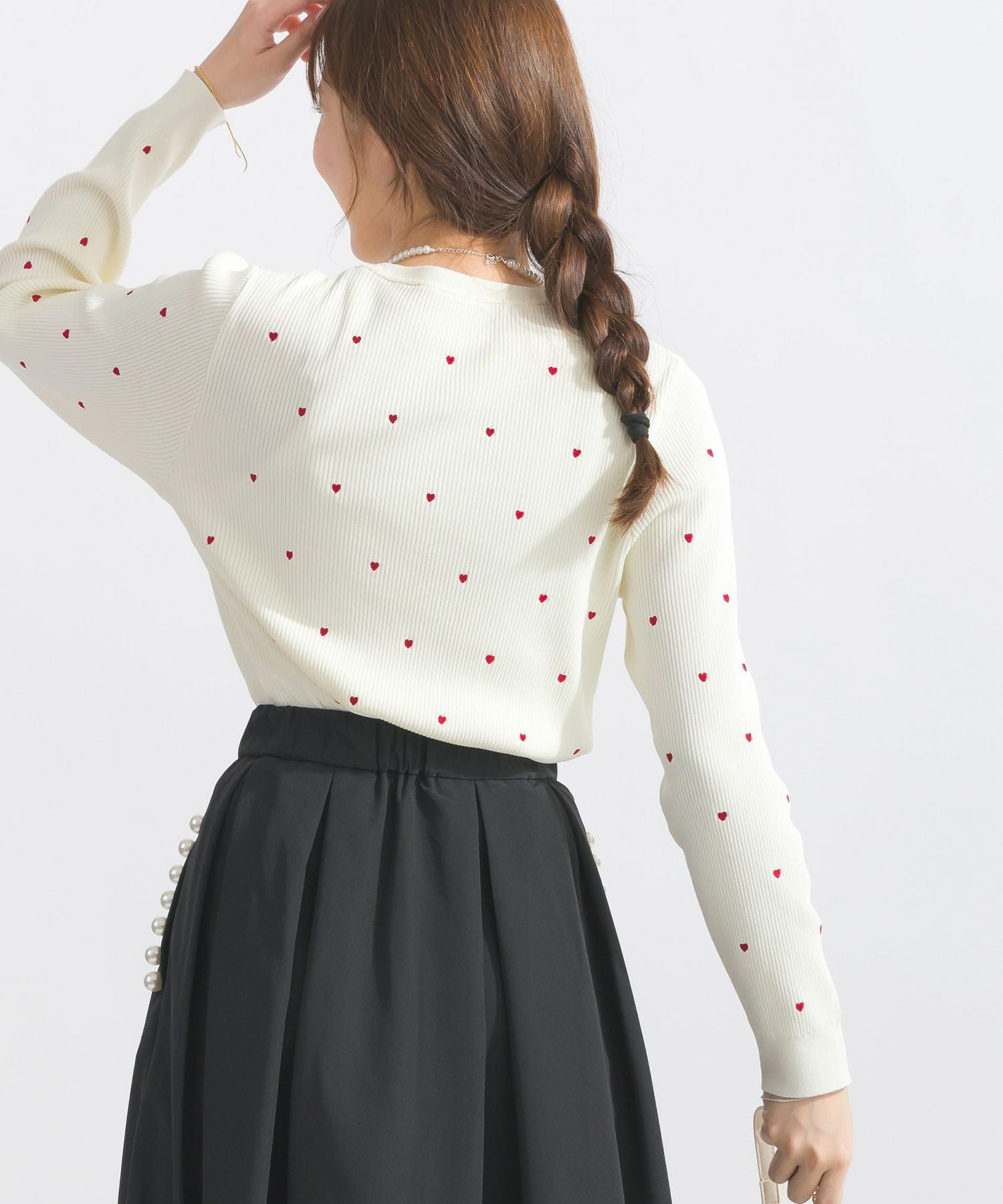 ☆新品☆ジャスグリッティー　ハートカットリブニット JUSGLITTY - ジャスグリッティー 2wayハートカットニットの通販 by