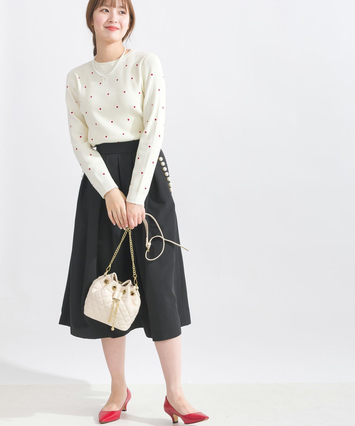 model：H165　着用サイズ：M　アイボリー