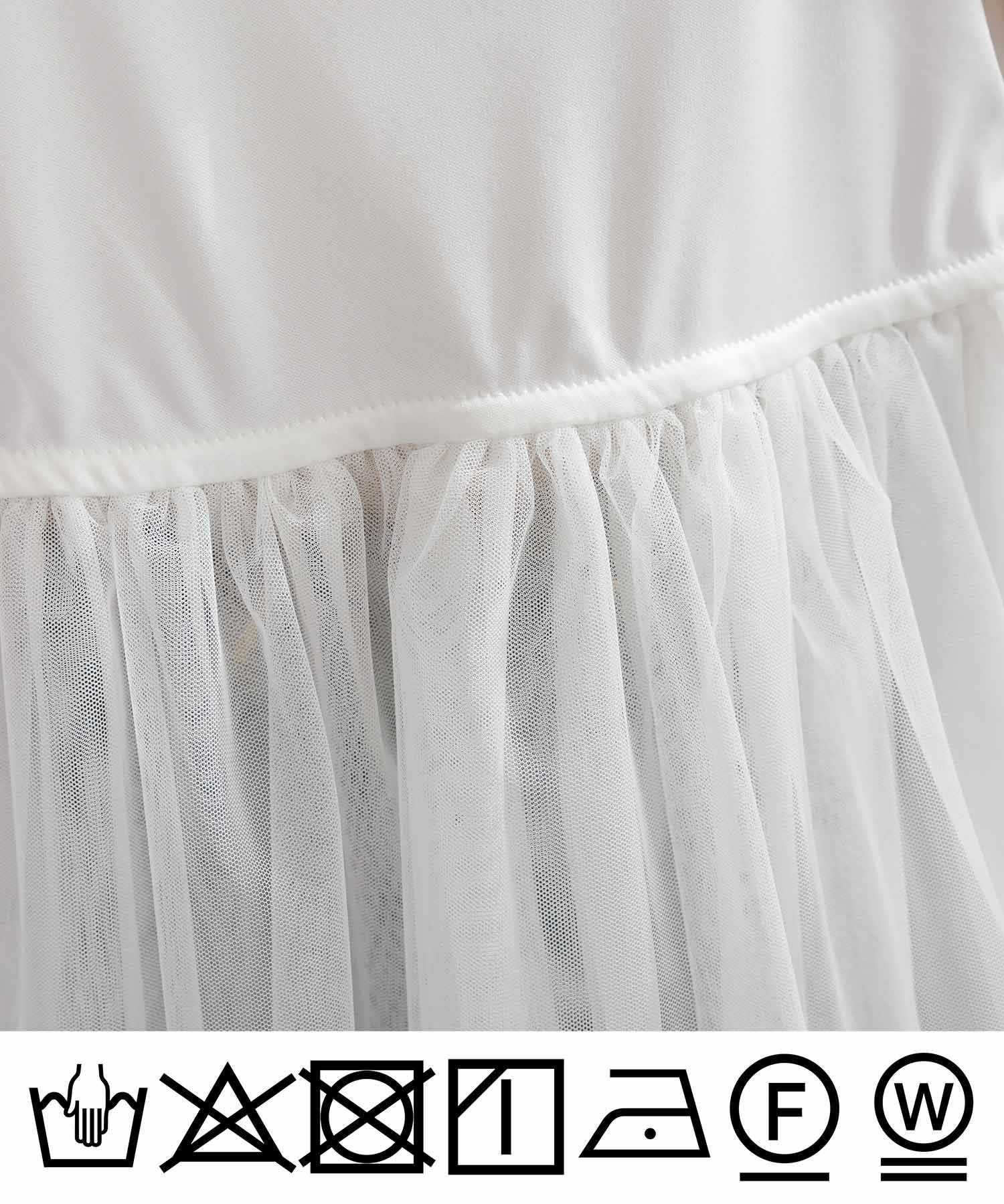 美品 重ね着 チュチュタンク チュール ホワイト FREE 前後2wayチュール重ねタンクトップ | PICCIN (ピッチン) 公式通販