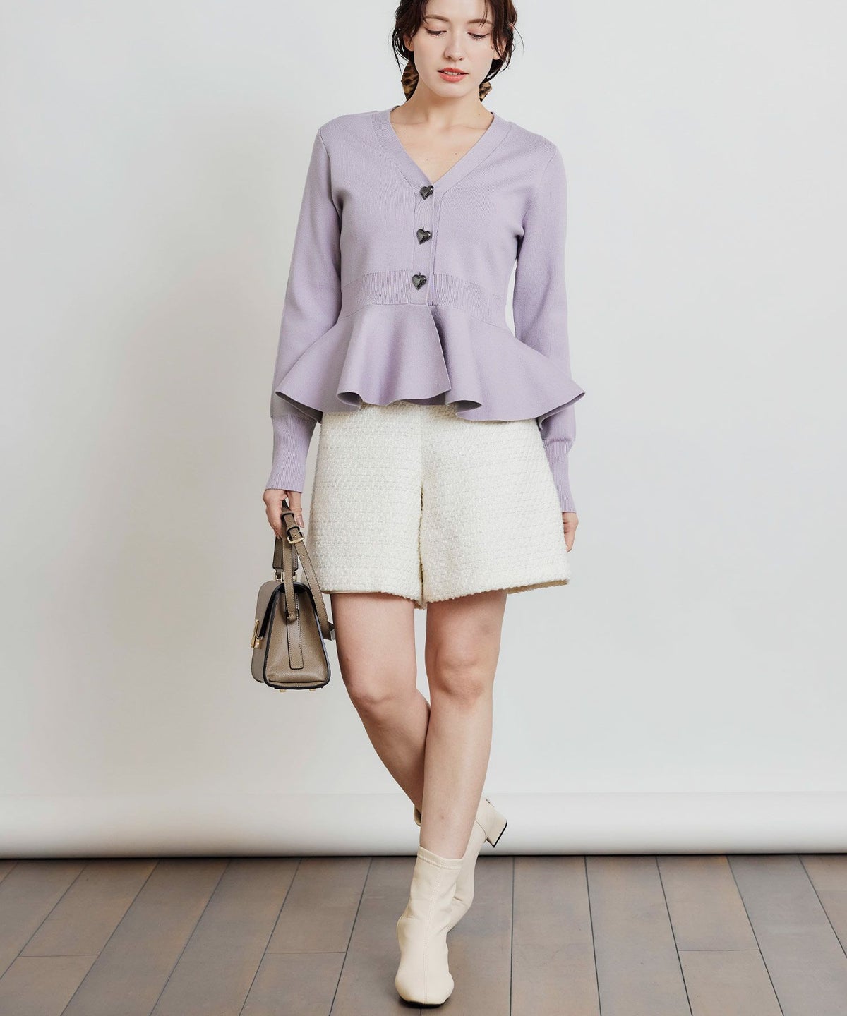 model：H155　着用サイズ：M　ラベンダー