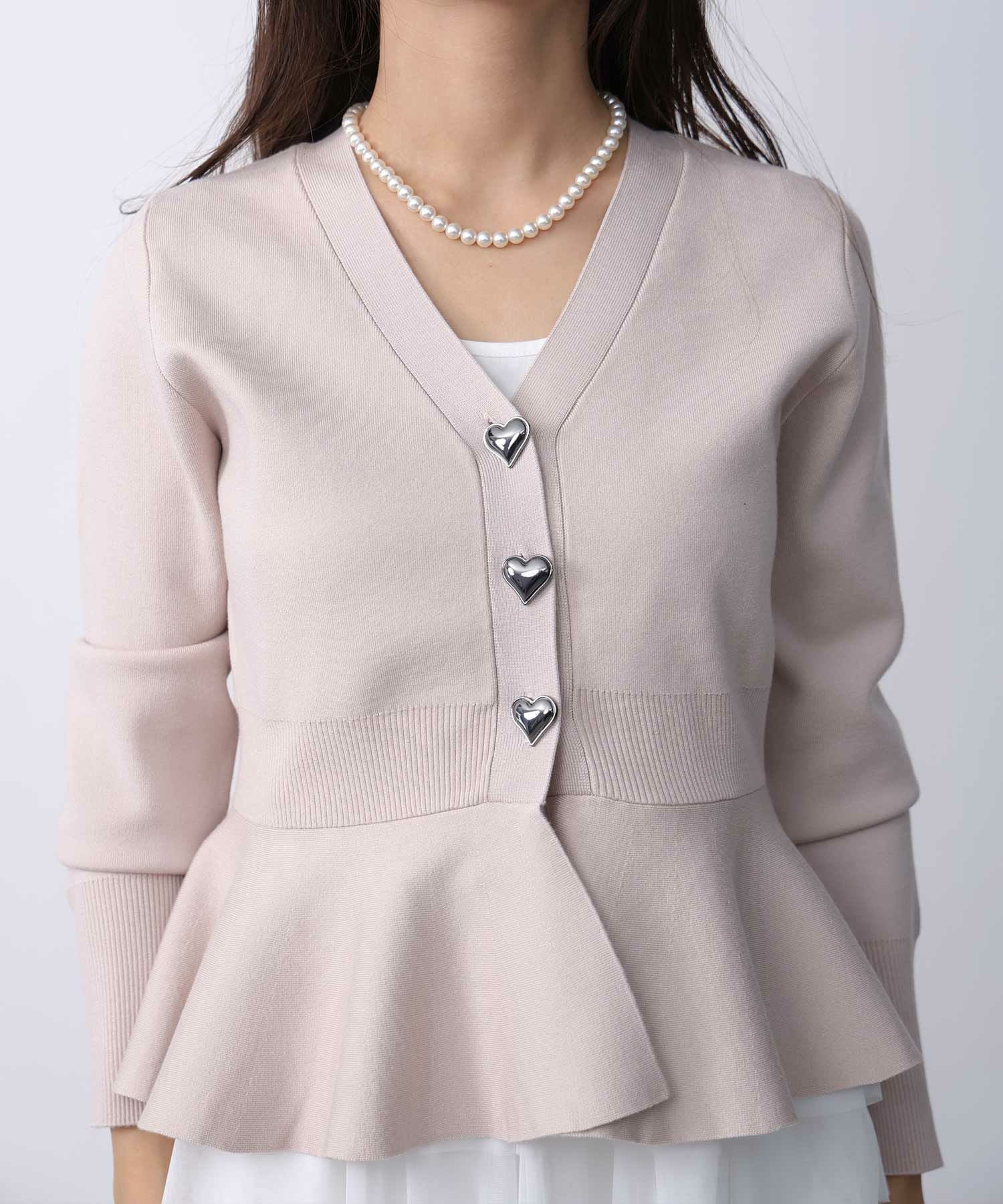 ルルウィルビー 25SS ウエストキリカエカーディガン ビジューボタン ペプラム LOULOU WILLOUGHBY】LINSIEME カーディガン|allureville OFFICIAL SITE