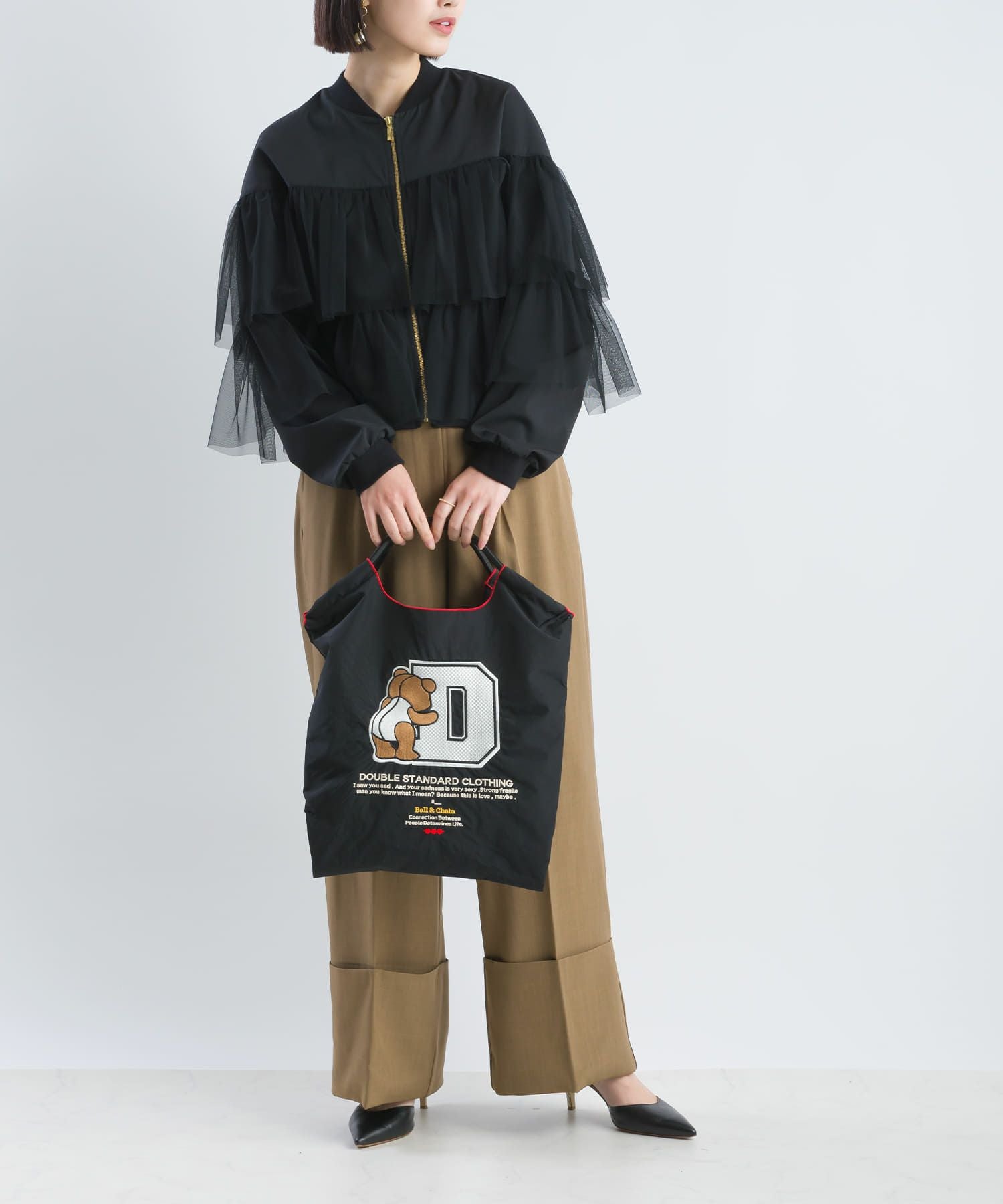 Ball&Chain×DOUBLE STANDARD CLOTHING]shopping D logo bear(M