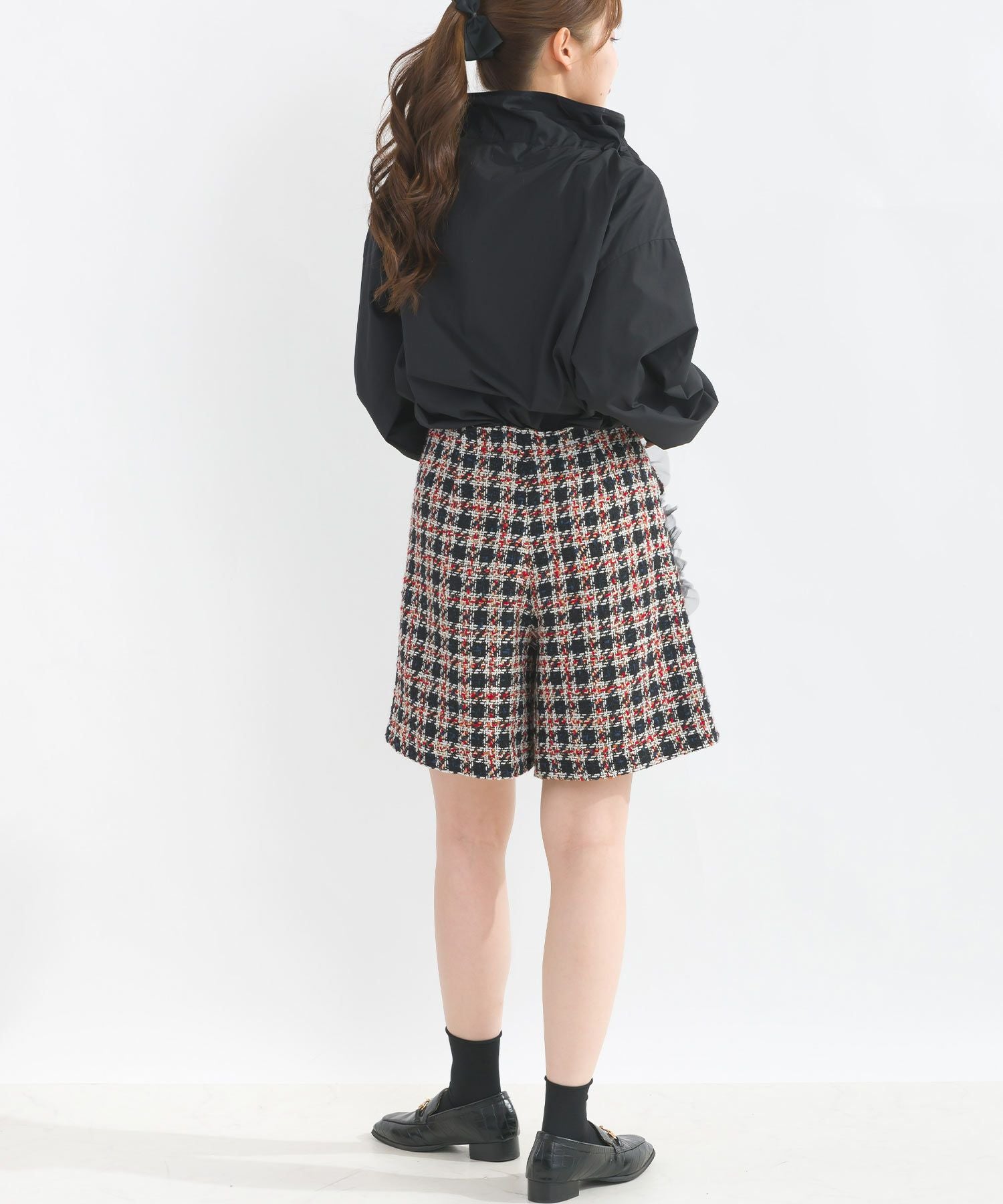 セットアップ可能】チェックツイードキュロットパンツ | PICCIN