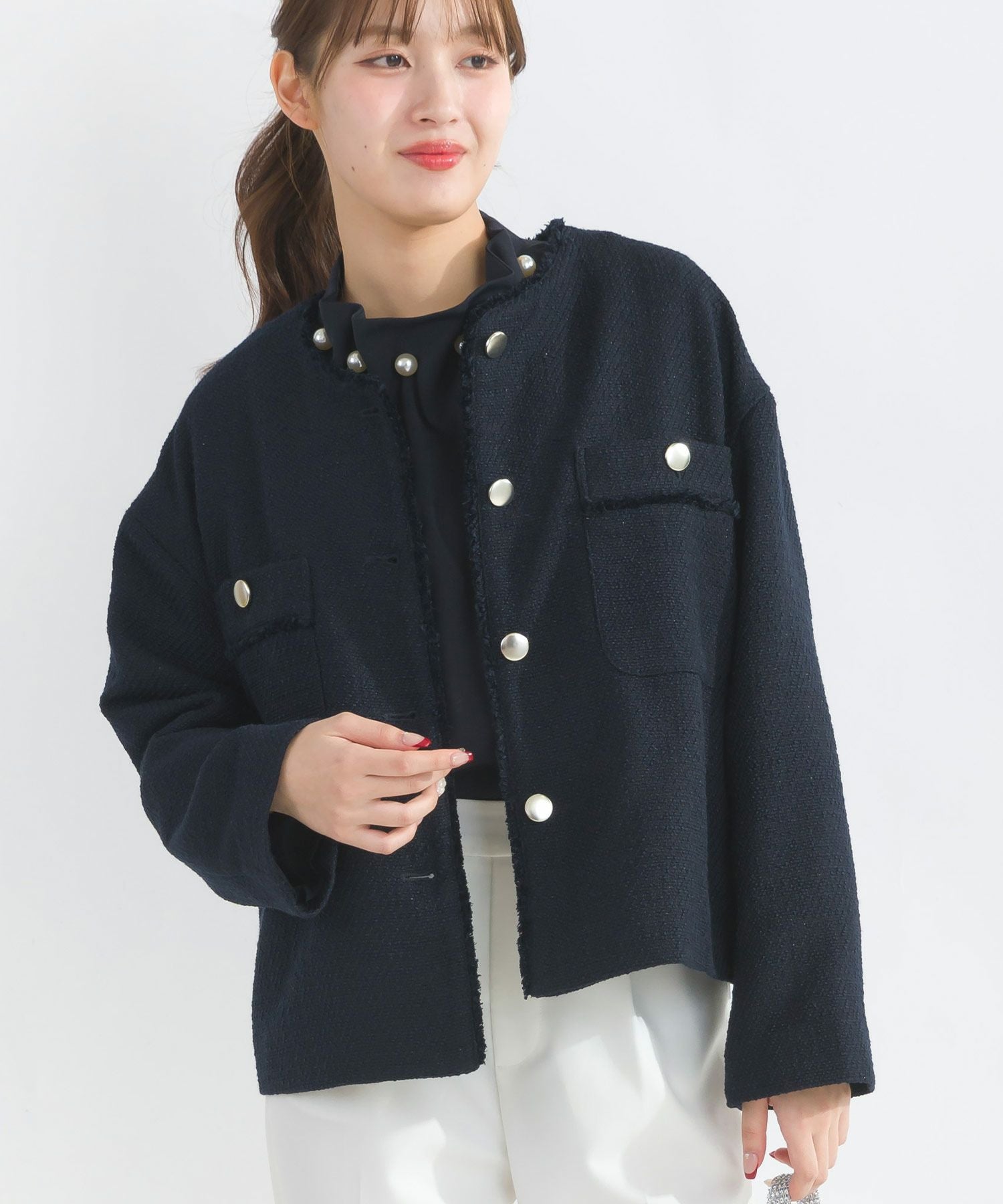 【美品】ストラメタル釦ツイードジャケット WEB限定】メタルボタンツイードジャケット | PICCIN (ピッチン) 公式通販