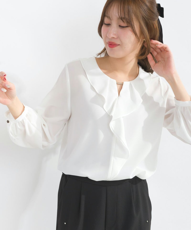 model：H165　着用サイズ：M　オフホワイト