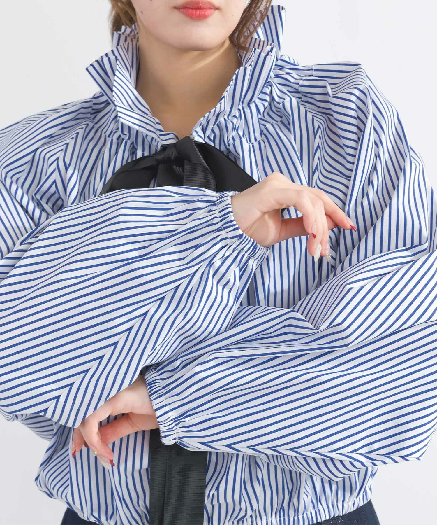 ご購入者様決定‪꒰pierre balmain PARIS-TOKYO꒱‬ストライプ柄ブラウス 美品】PIERRE BALMAIN ボウタイブラウス ストライプ M相当｜Yahoo