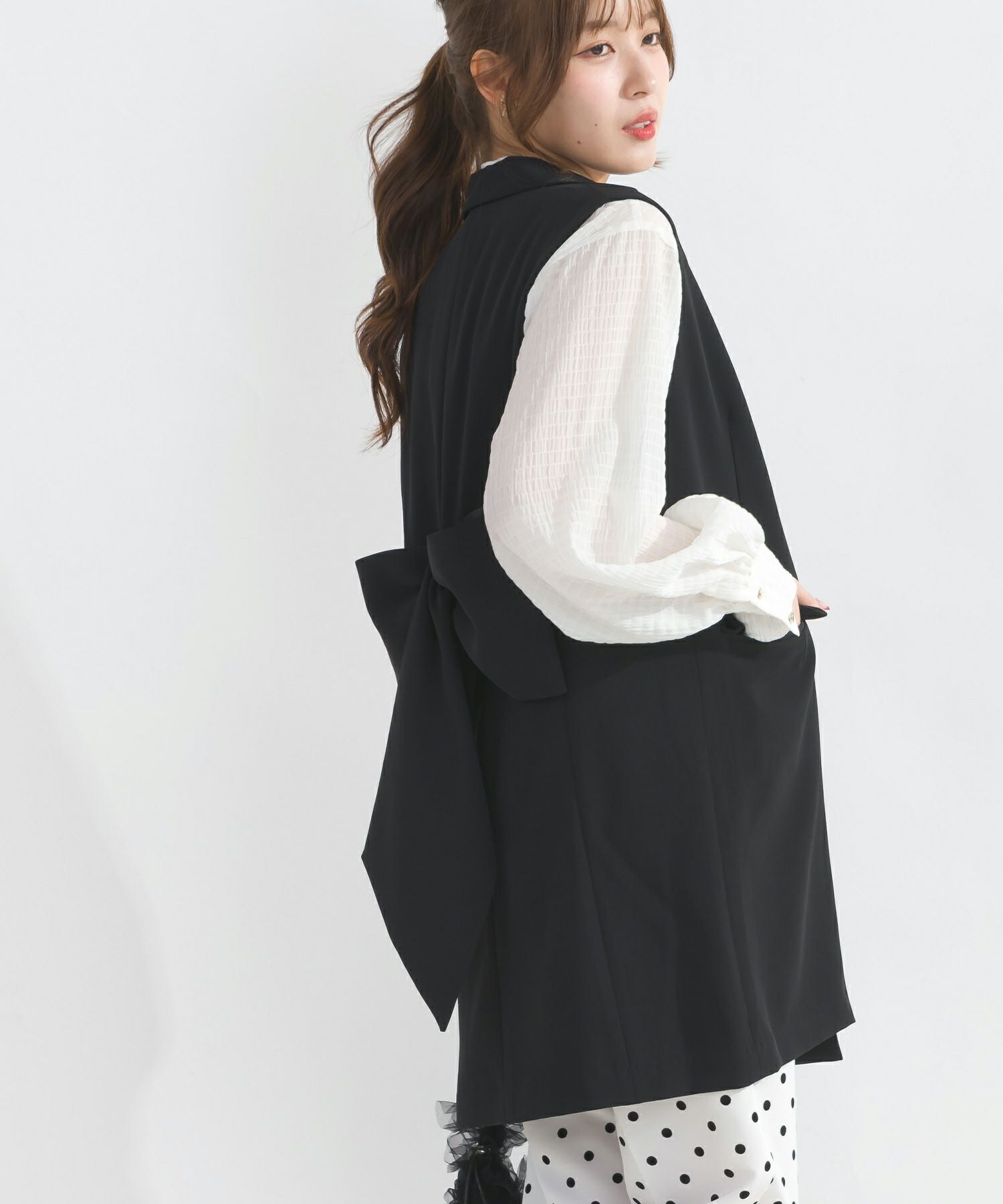 未使用shirocon バックリボンオーバージレ ネイビー 36 セットアップ可能】バックリボンジレ | PICCIN (ピッチン) 公式通販