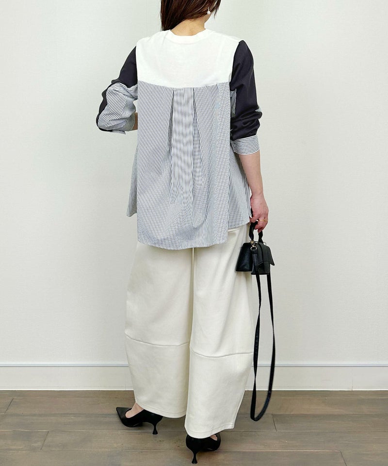 model：H164　着用サイズ：M　オフホワイト