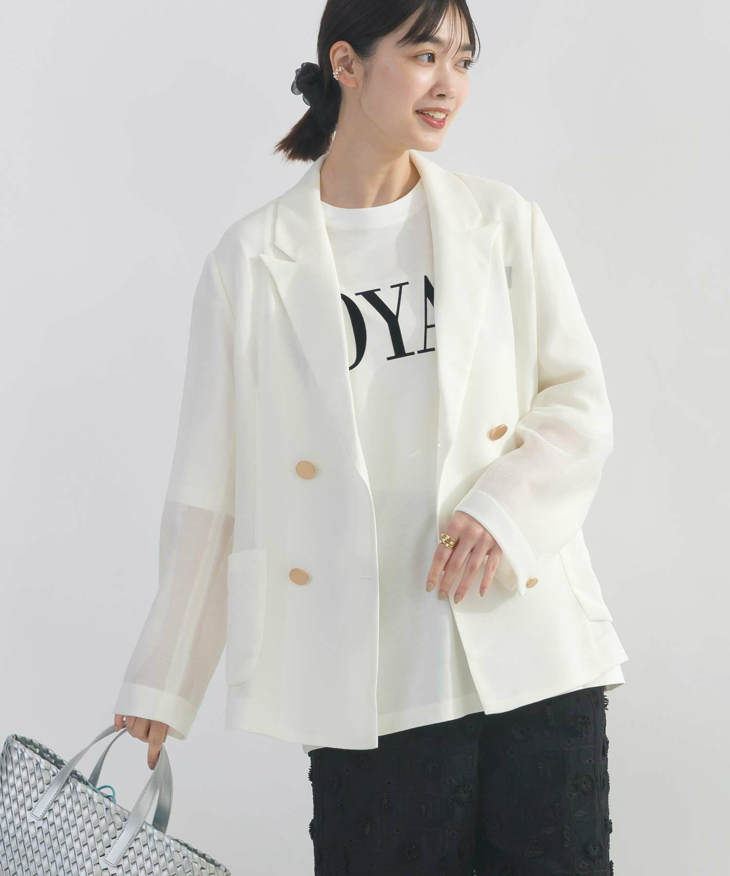 美品！ピッチン PICCIN メッシュダブルジャケット☆ホワイト 白 金ボタン メッシュダブルジャケット | PICCIN (ピッチン) 公式通販