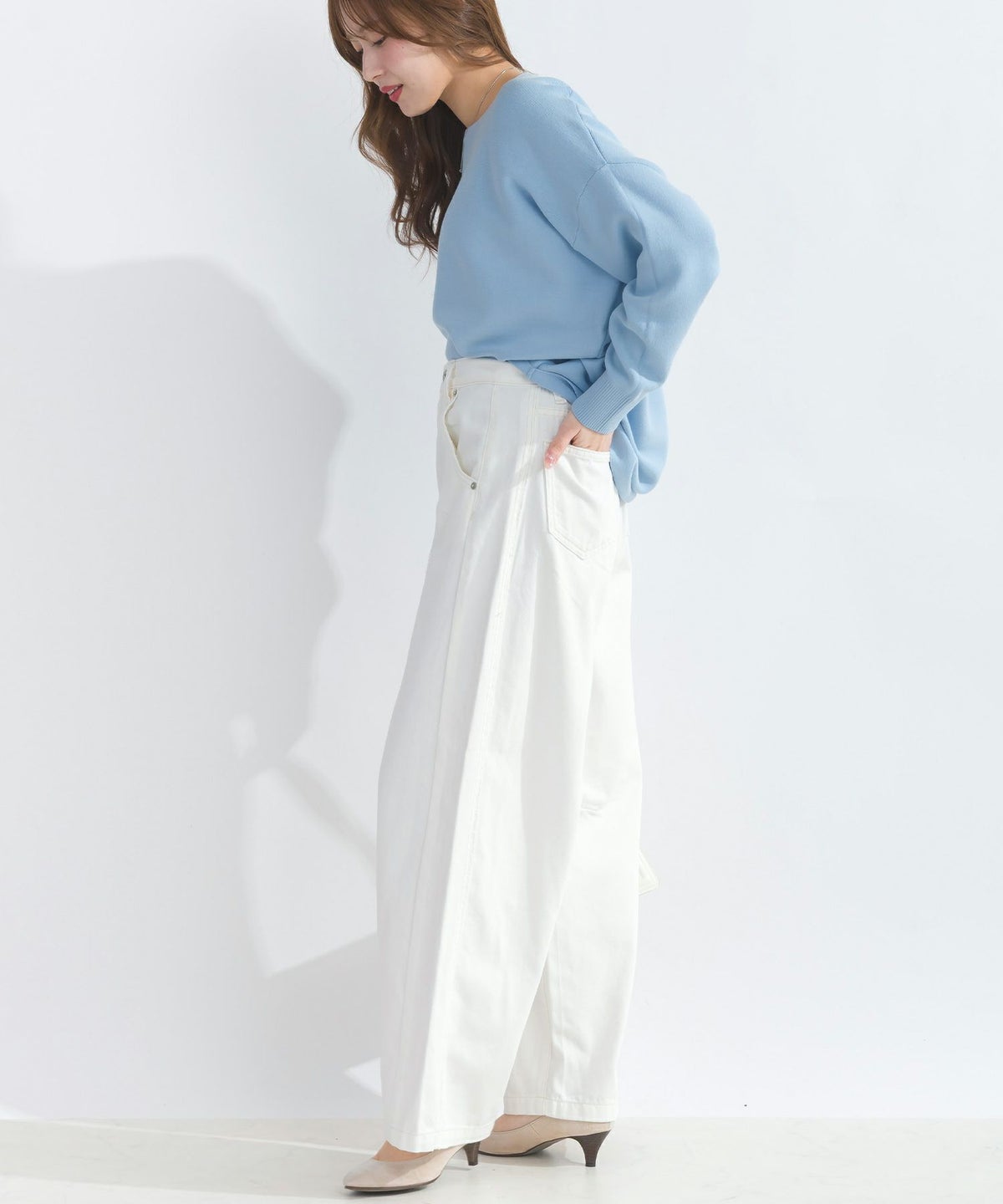 model：H165　着用サイズ：M　オフホワイト